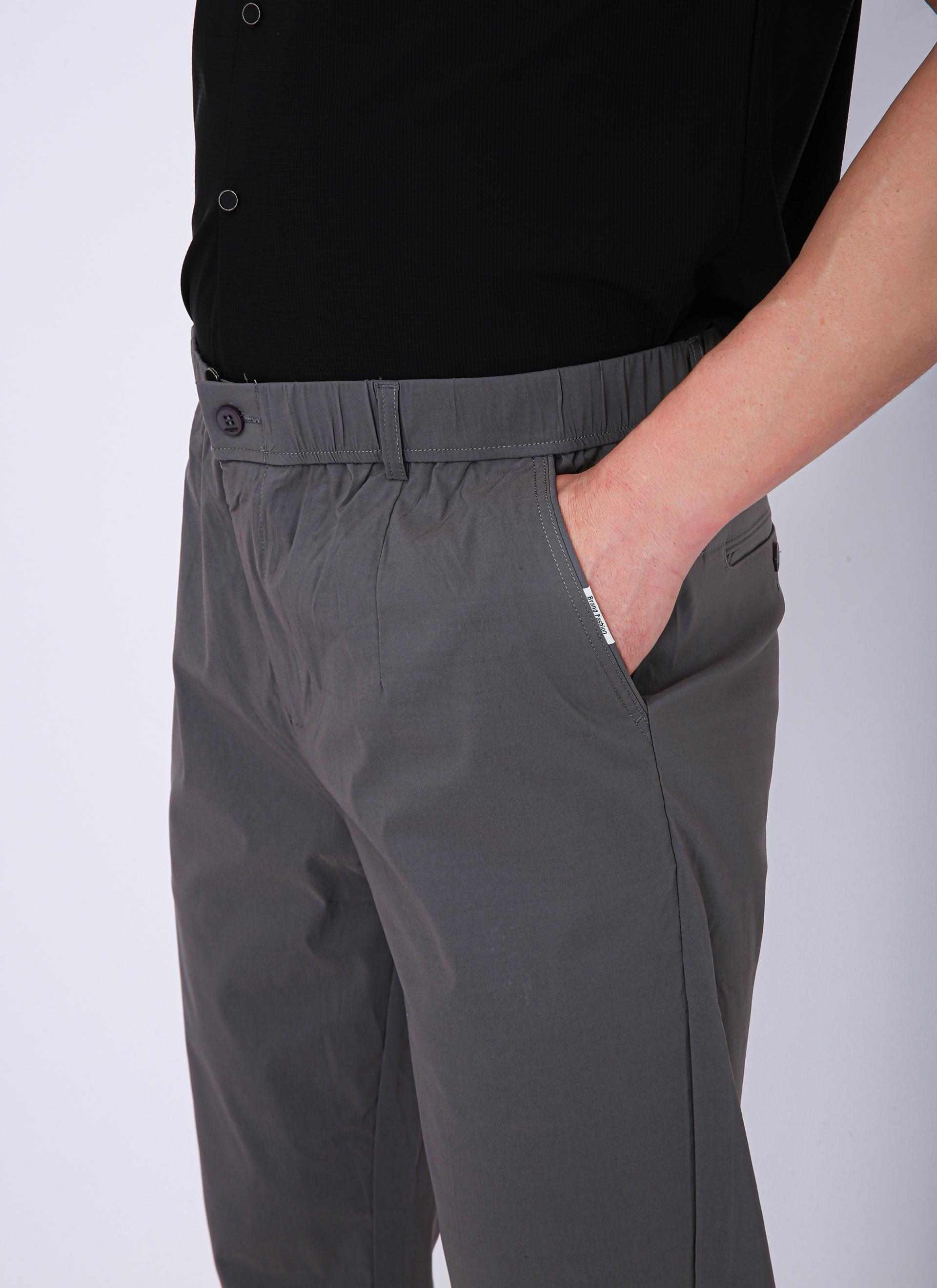 Men's Premium Drawstring Casual Trousers - Plain Green