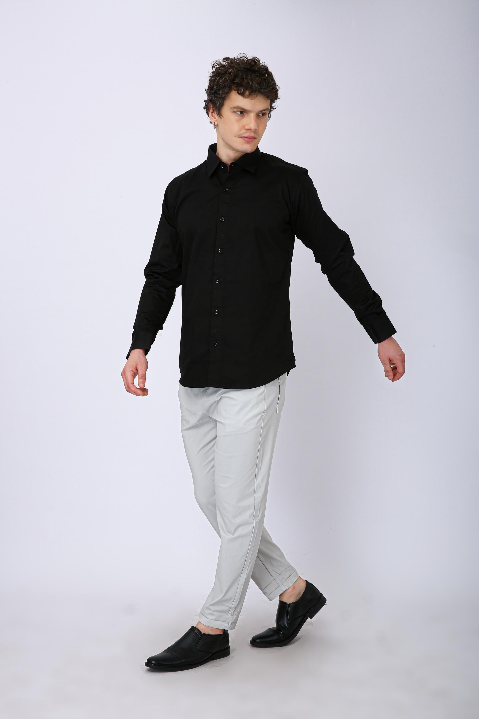 Men's Premium Solid Formal Shirt - Black