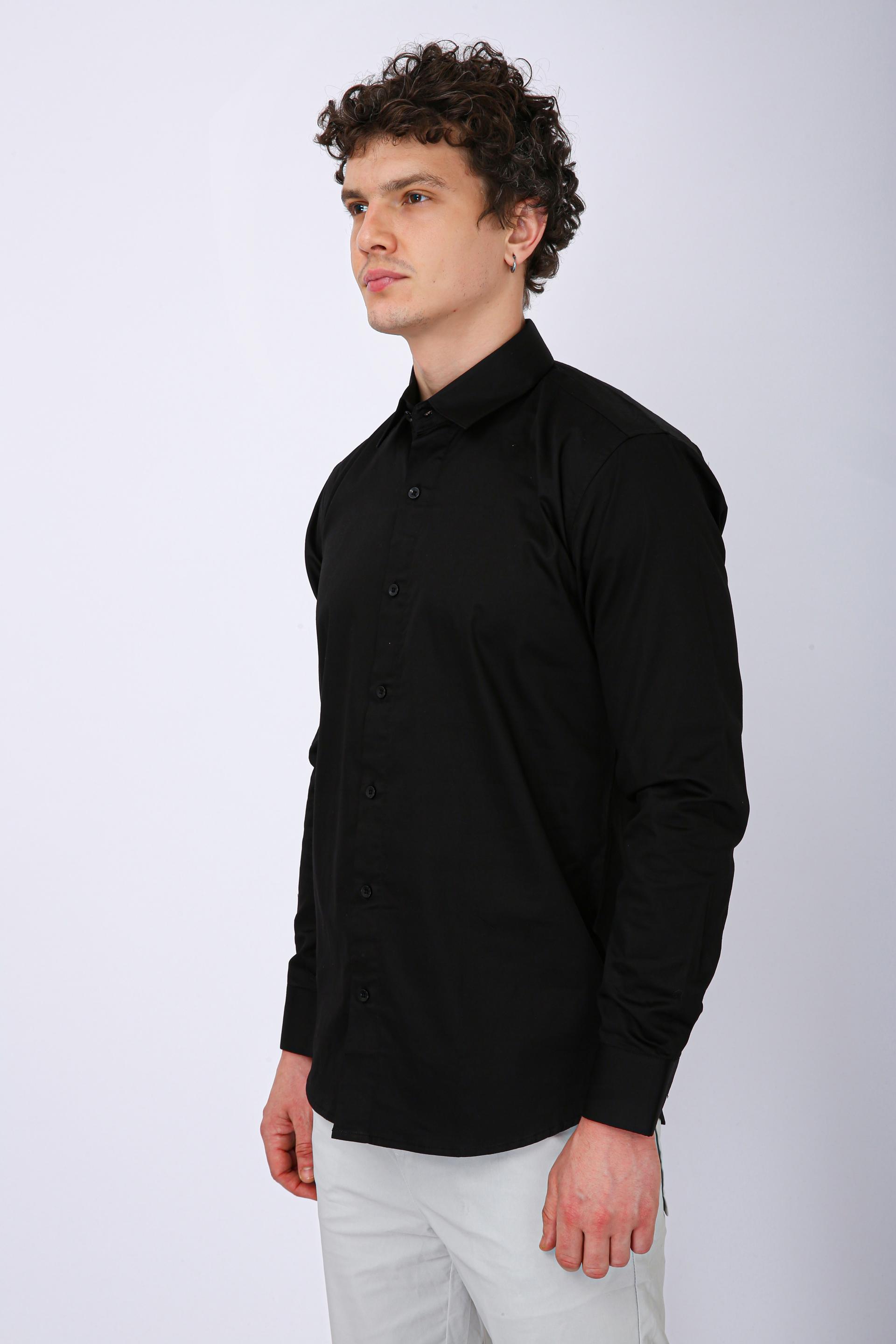 Men's Premium Solid Formal Shirt - Black