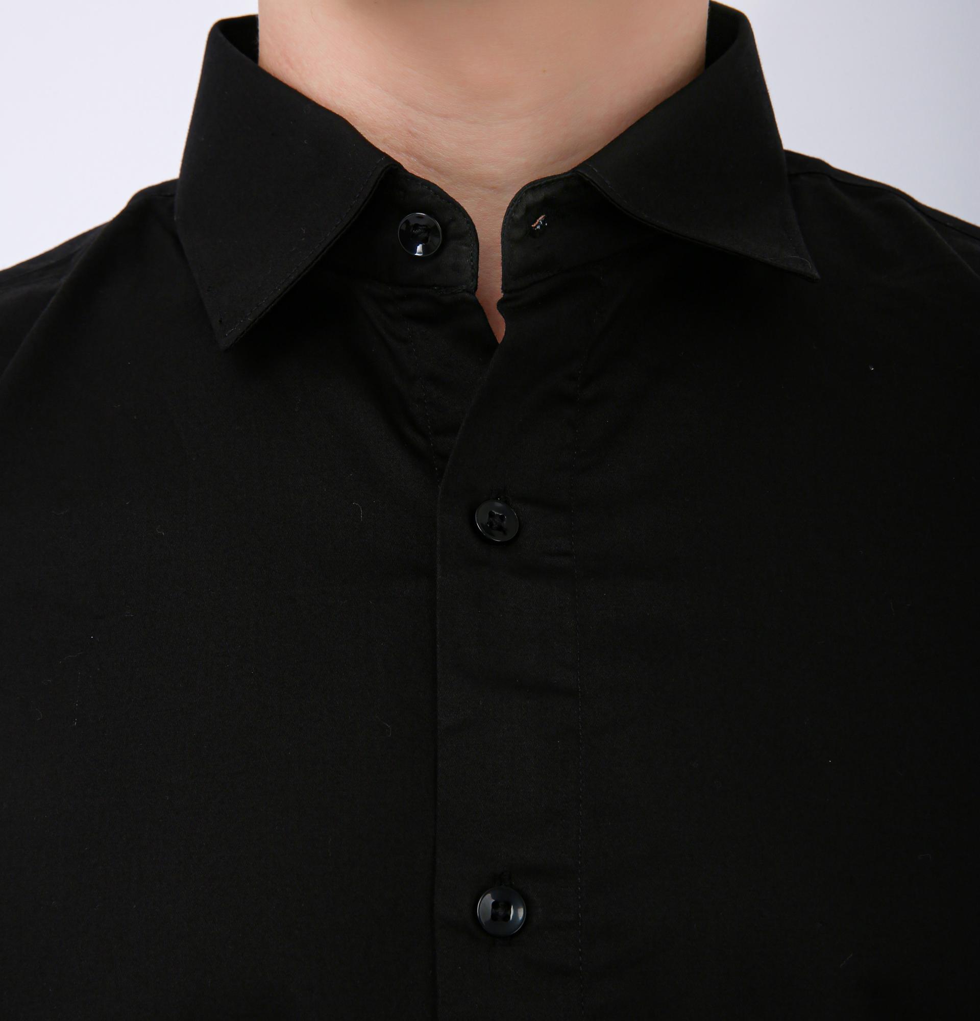 Men's Premium Solid Formal Shirt - Black