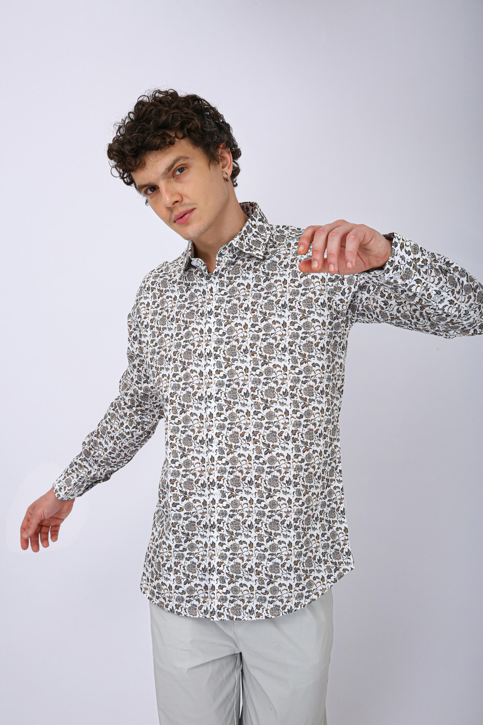 Premium Geometric Printed Casual Shirt - Mughal Style
