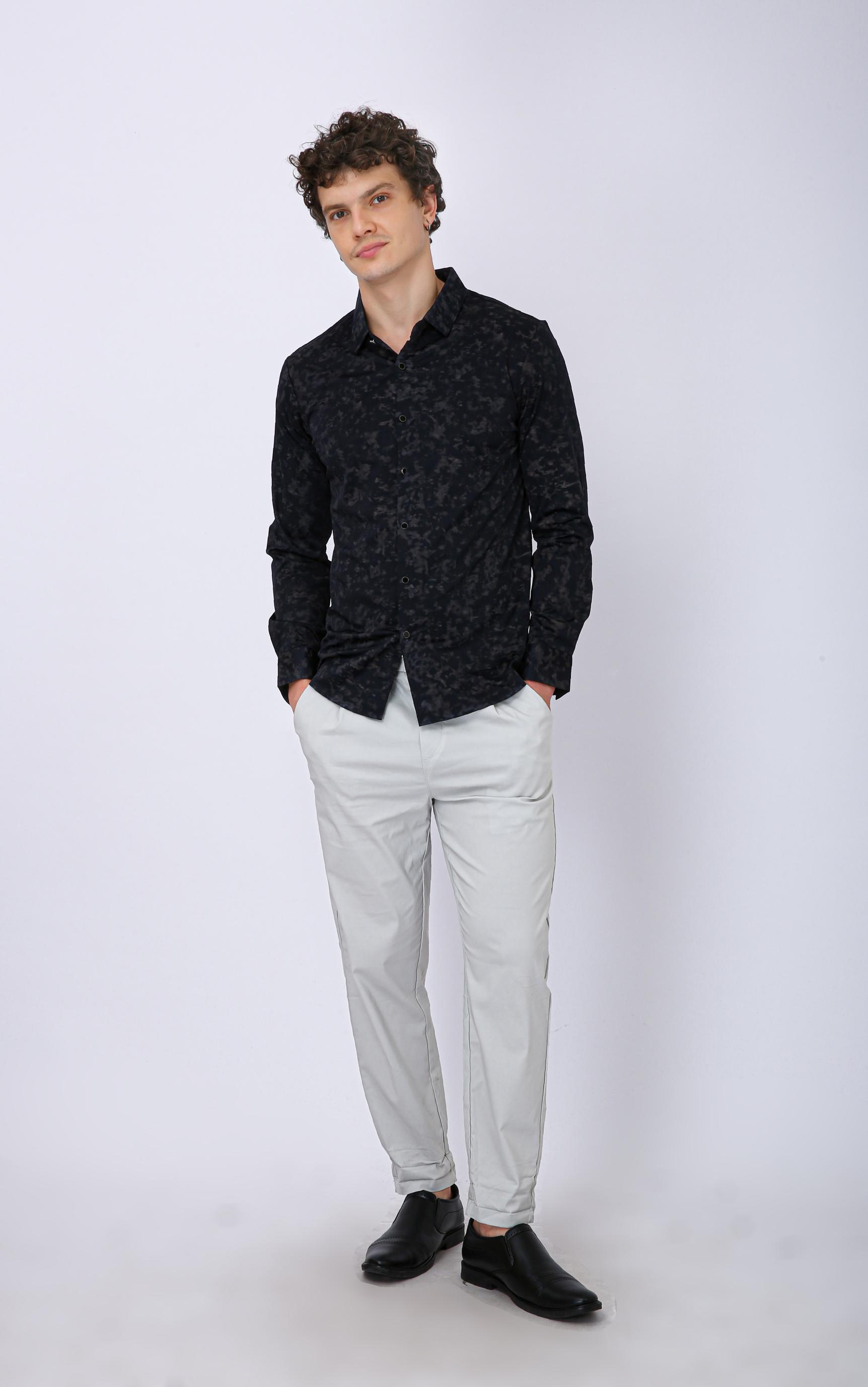 Premium Printed Casual Shirt - Navy