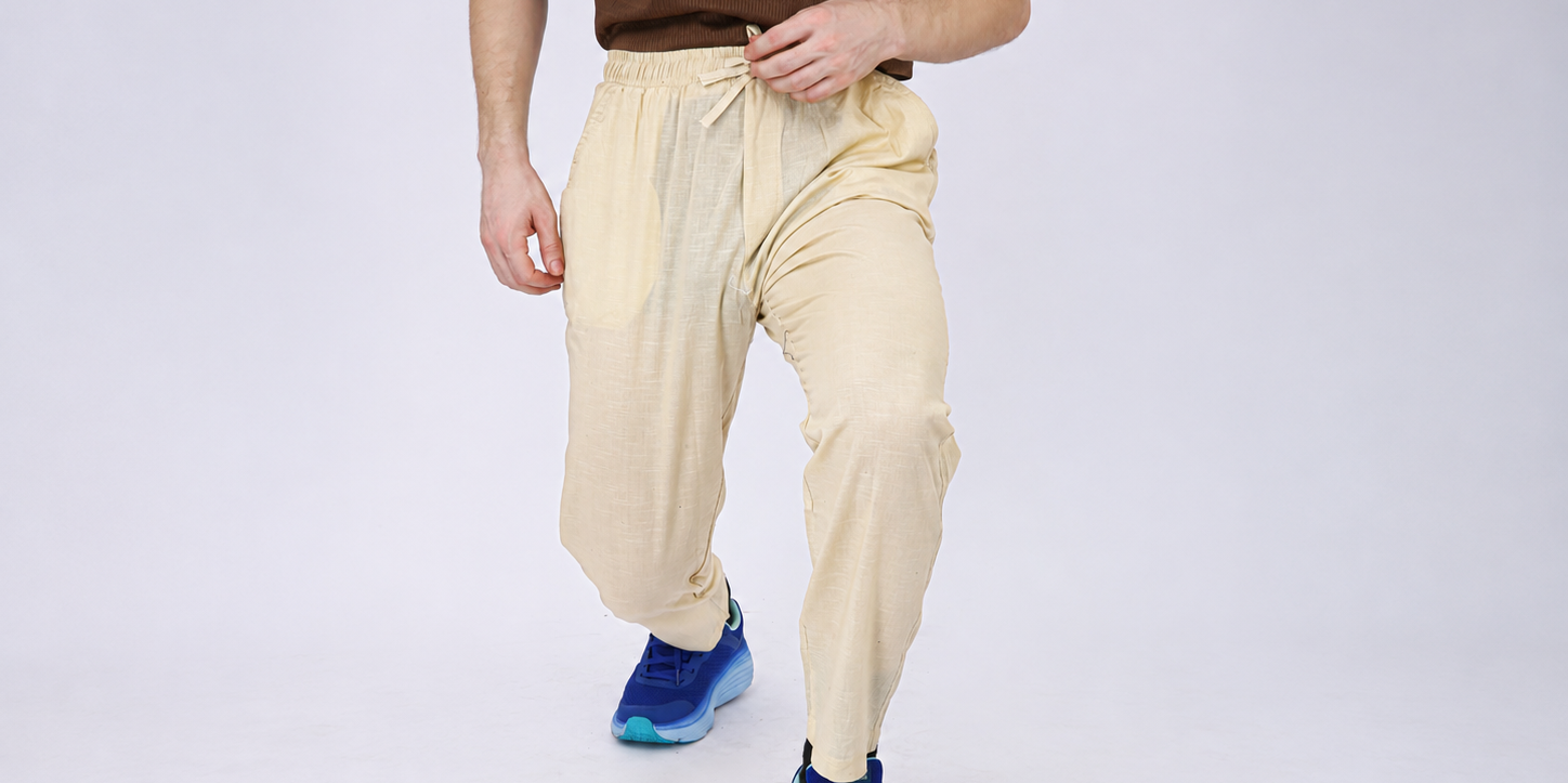Relaxed Sophistication with Beige Linen Trousers