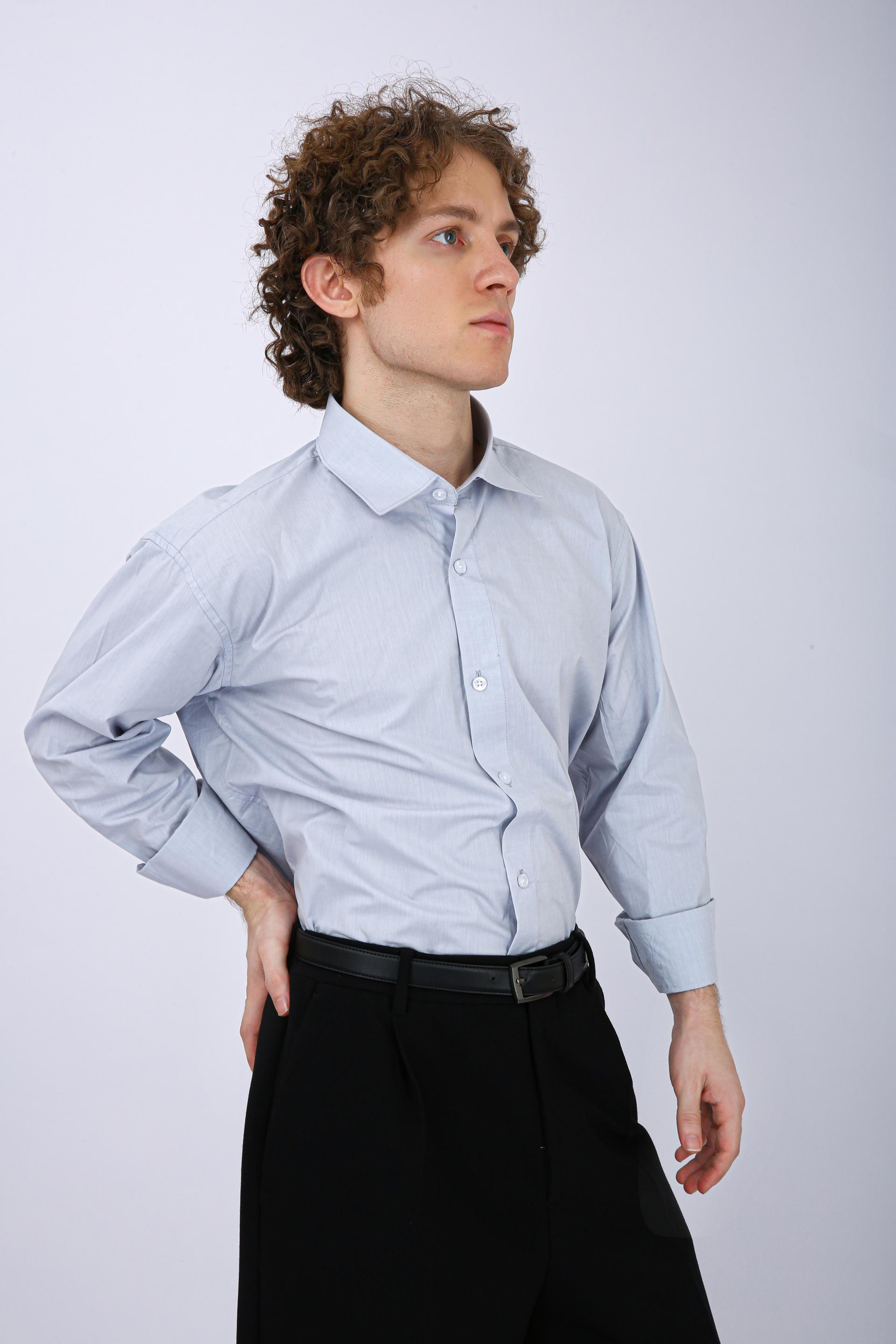Premium Micro Check Formal Shirt -Ash Gray /Dove Gray