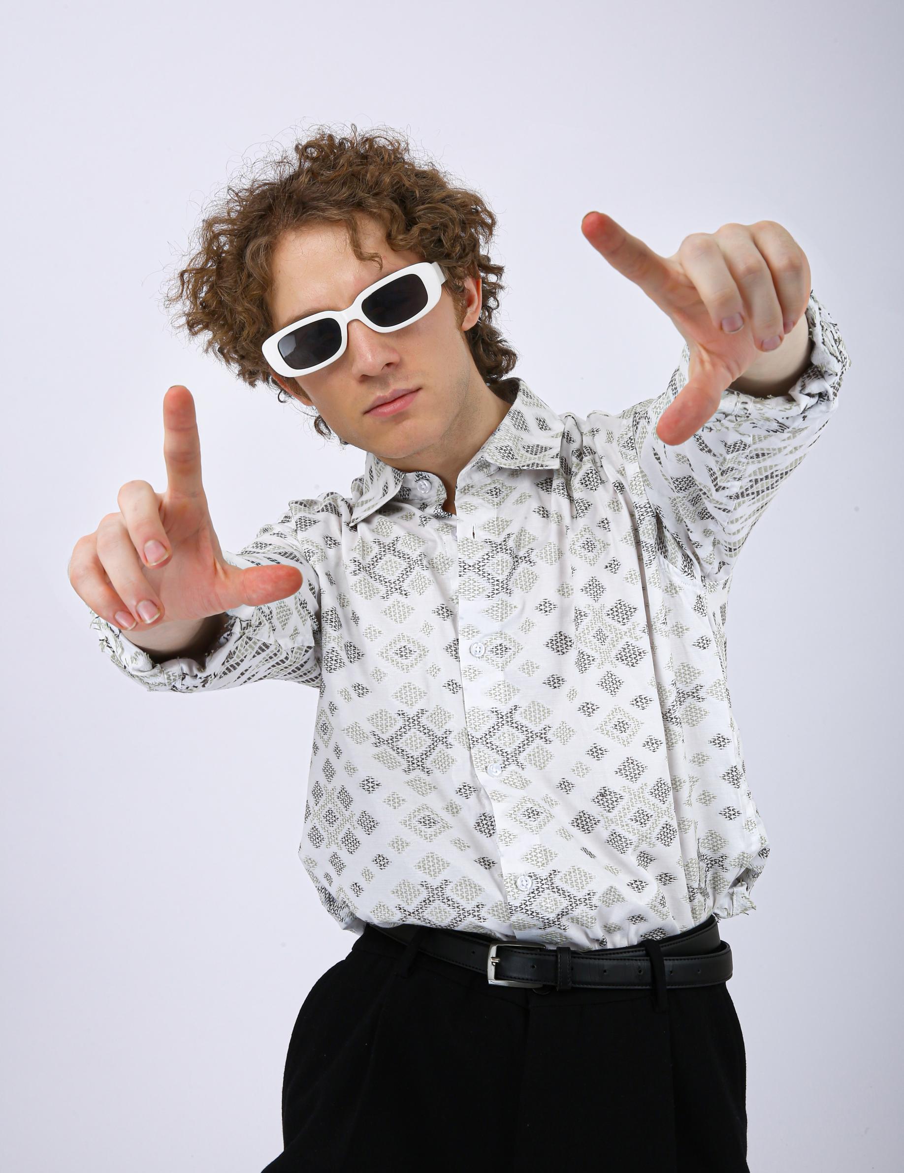 Premium Geometric Printed Casual Shirt - Geomatric Trible Print