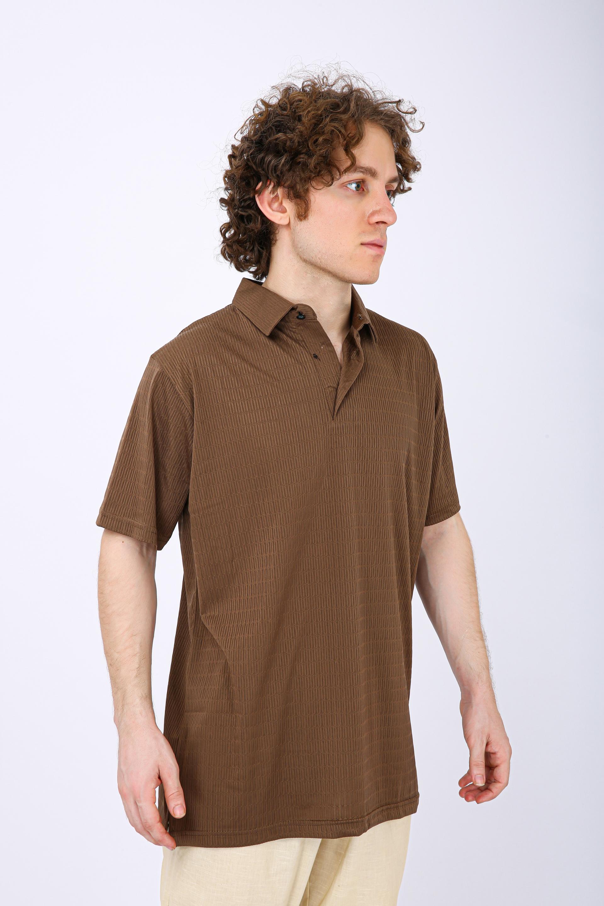Men's Premium Textured Polo T-Shirt - Chiku
