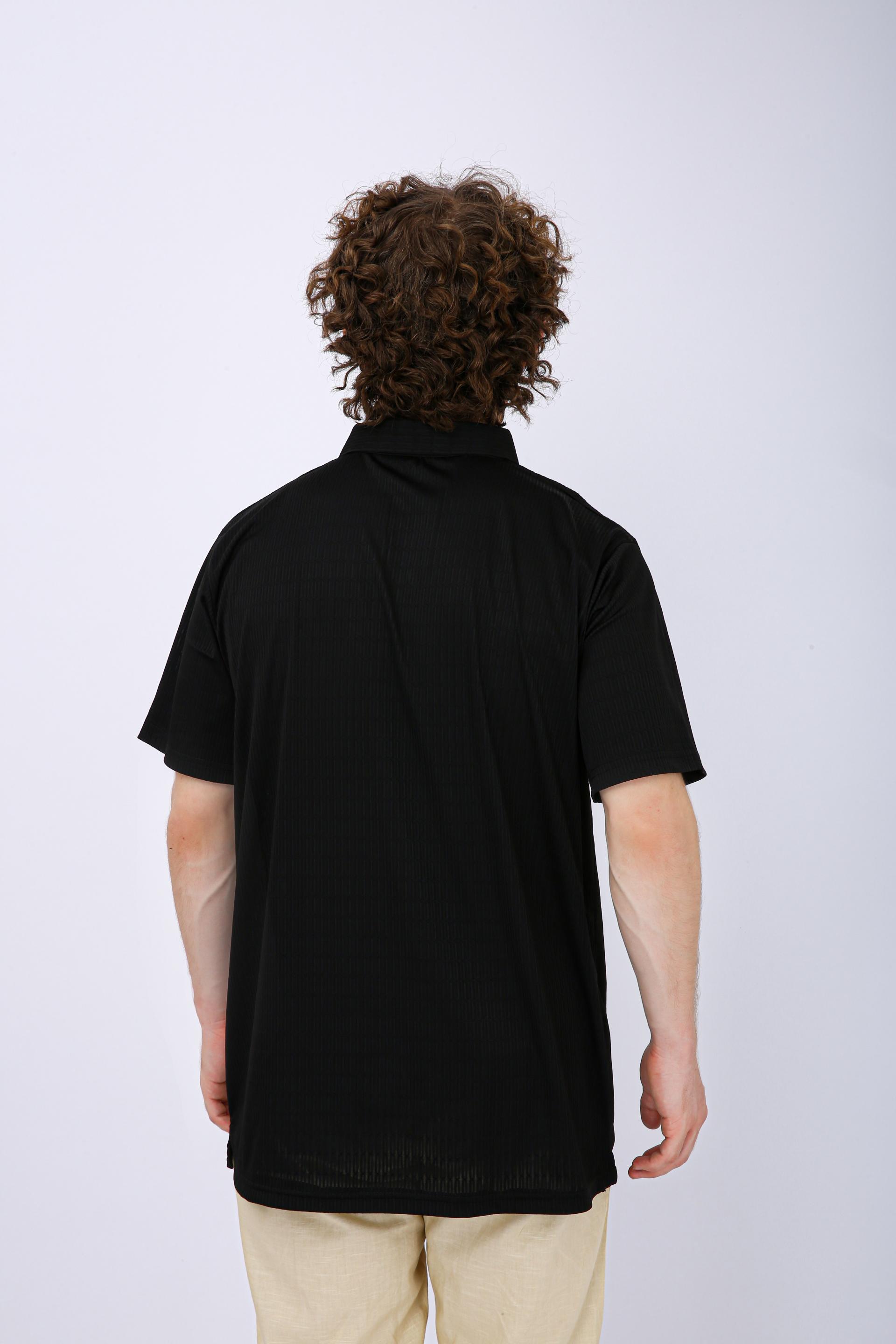 Men's Premium Textured Polo T-Shirt - Black