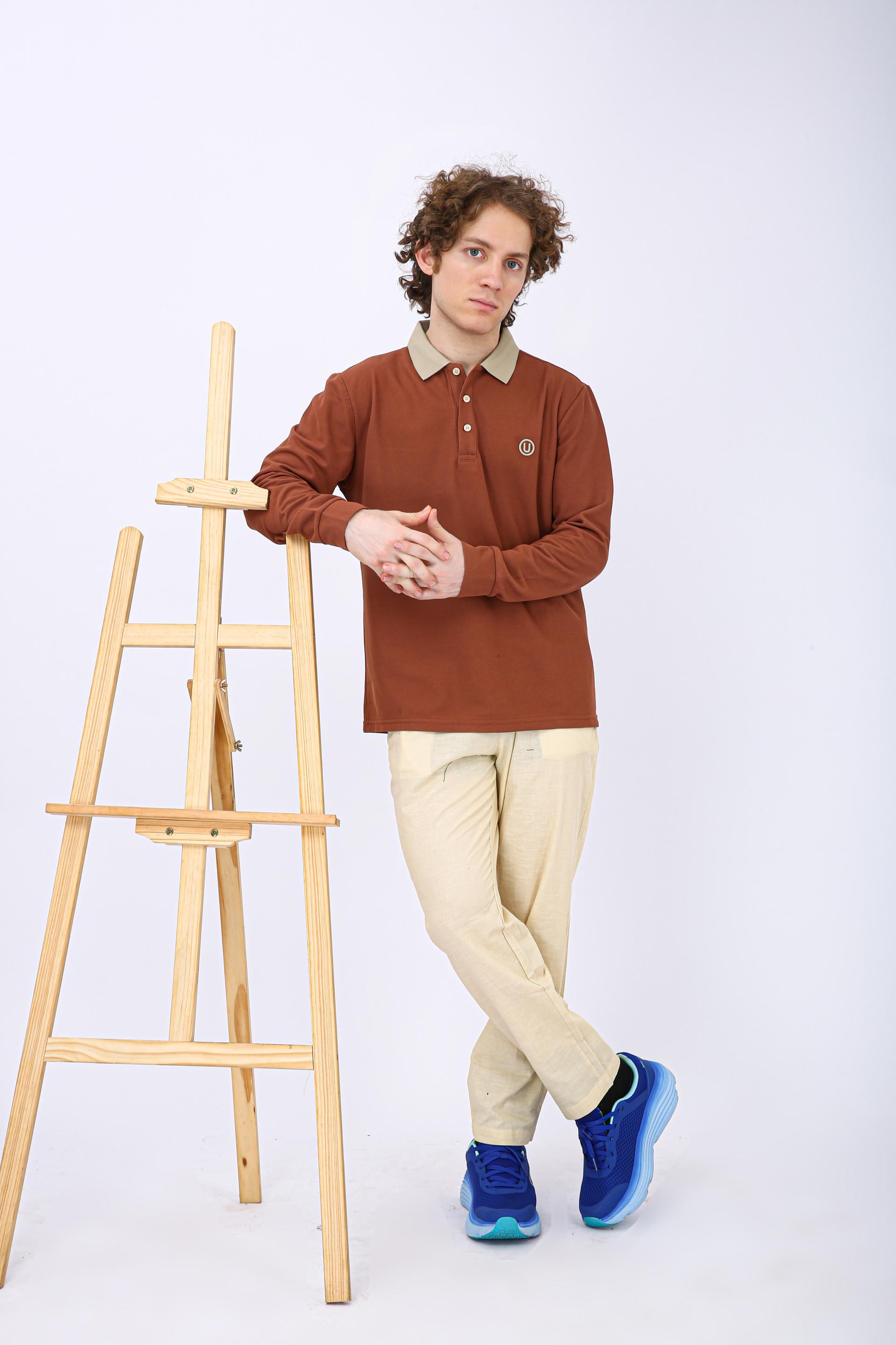 Men's Premium Polo T-Shirt - Brown