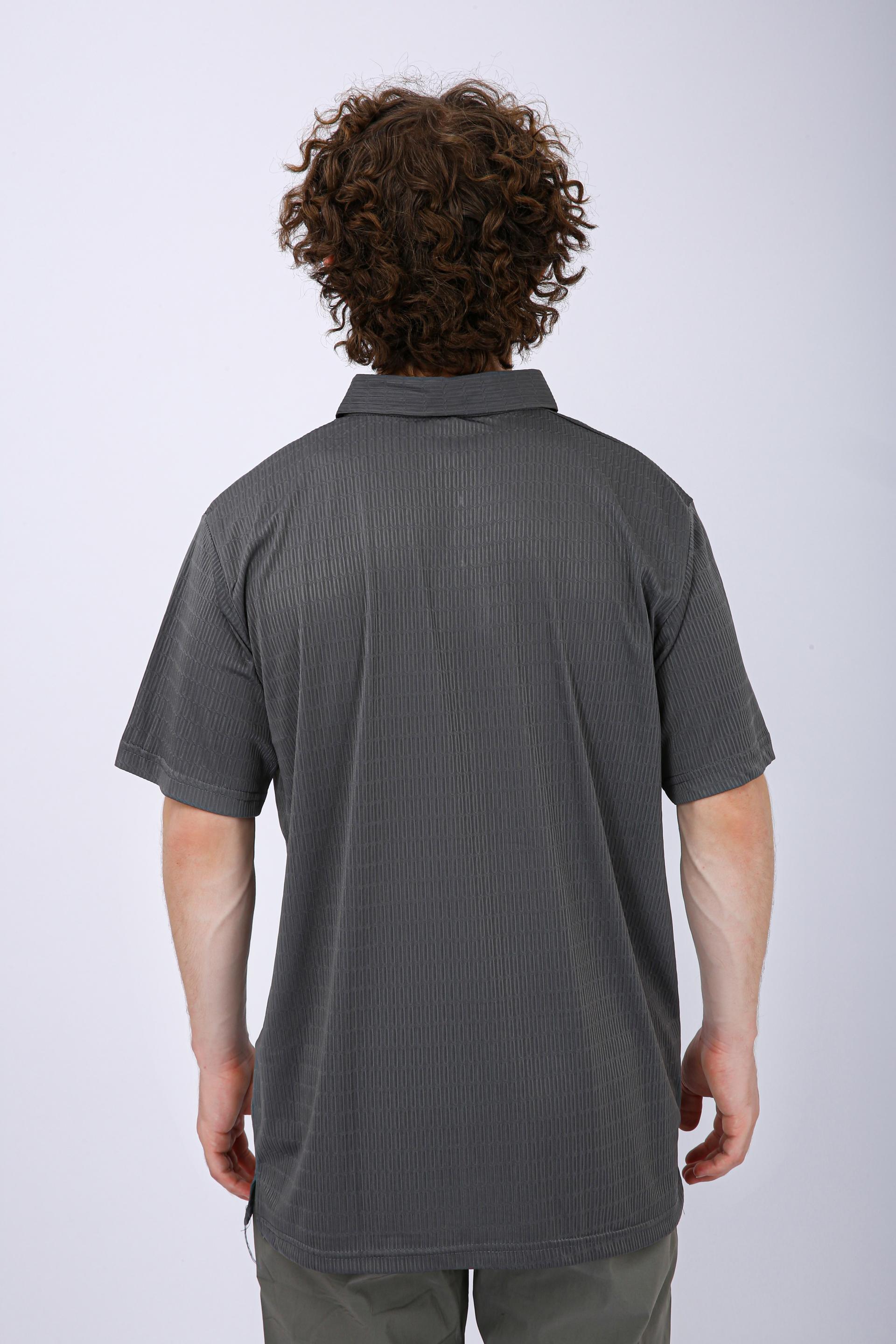 Men's Premium Textured Polo T-Shirt - Grey