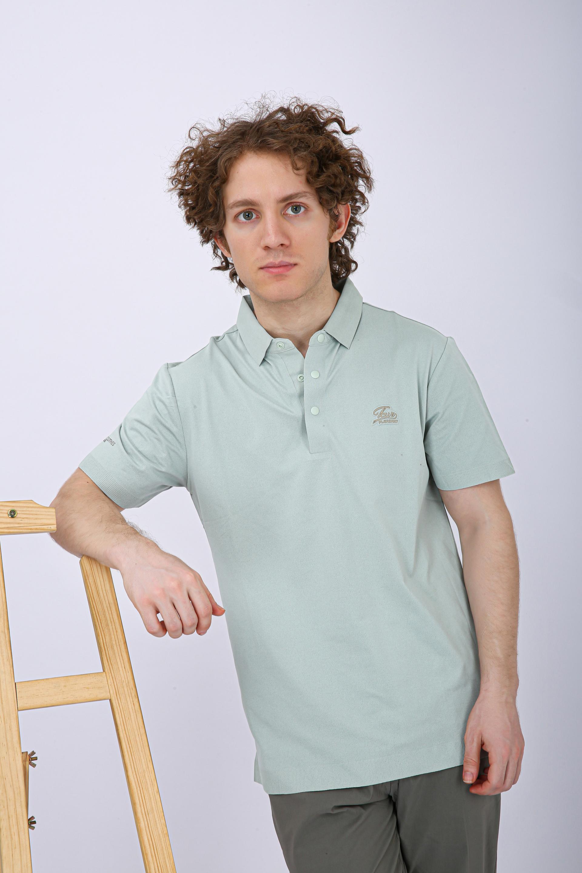 Men's Premium Solid Polo T-Shirt - Sea Green