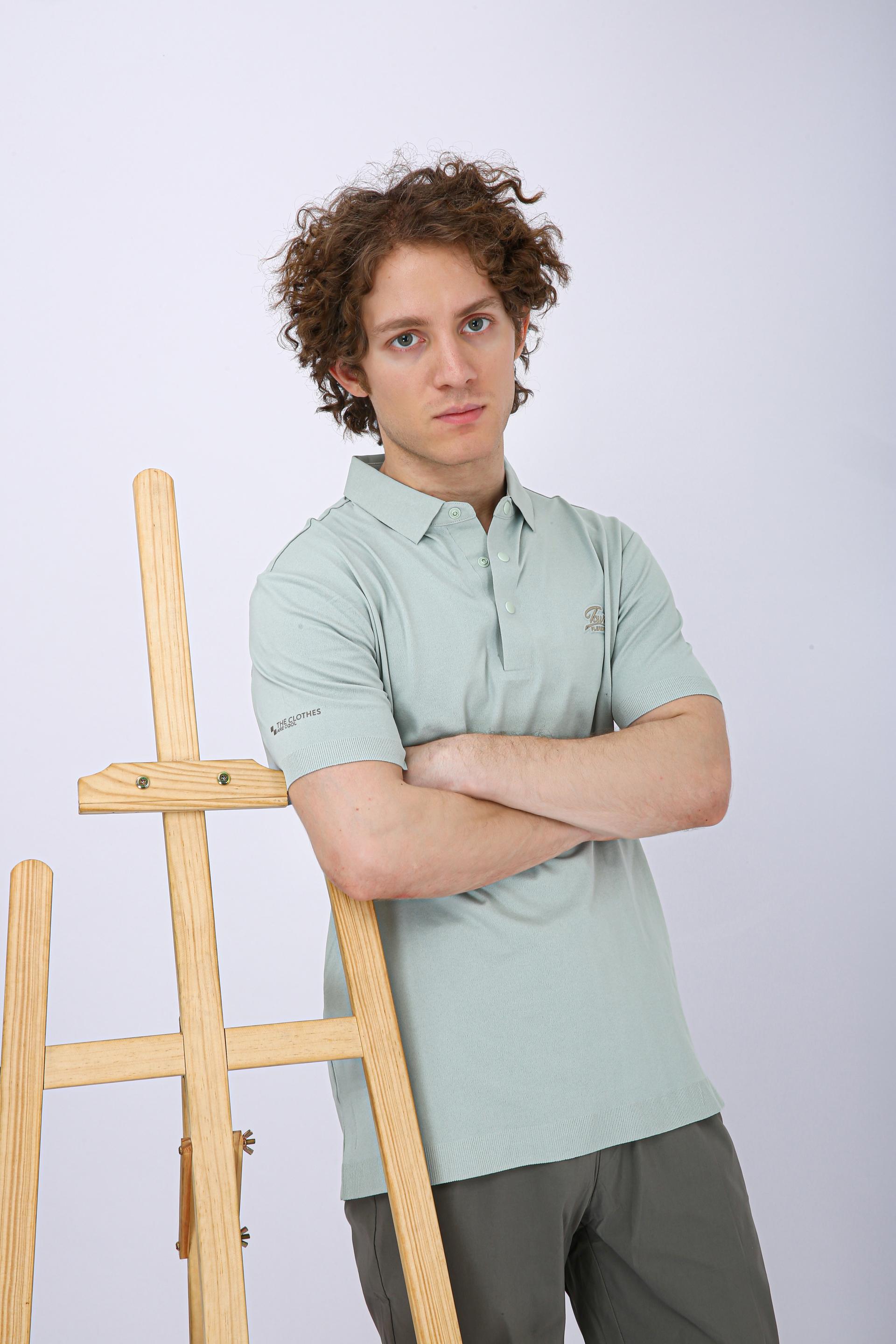 Men's Premium Solid Polo T-Shirt - Sea Green