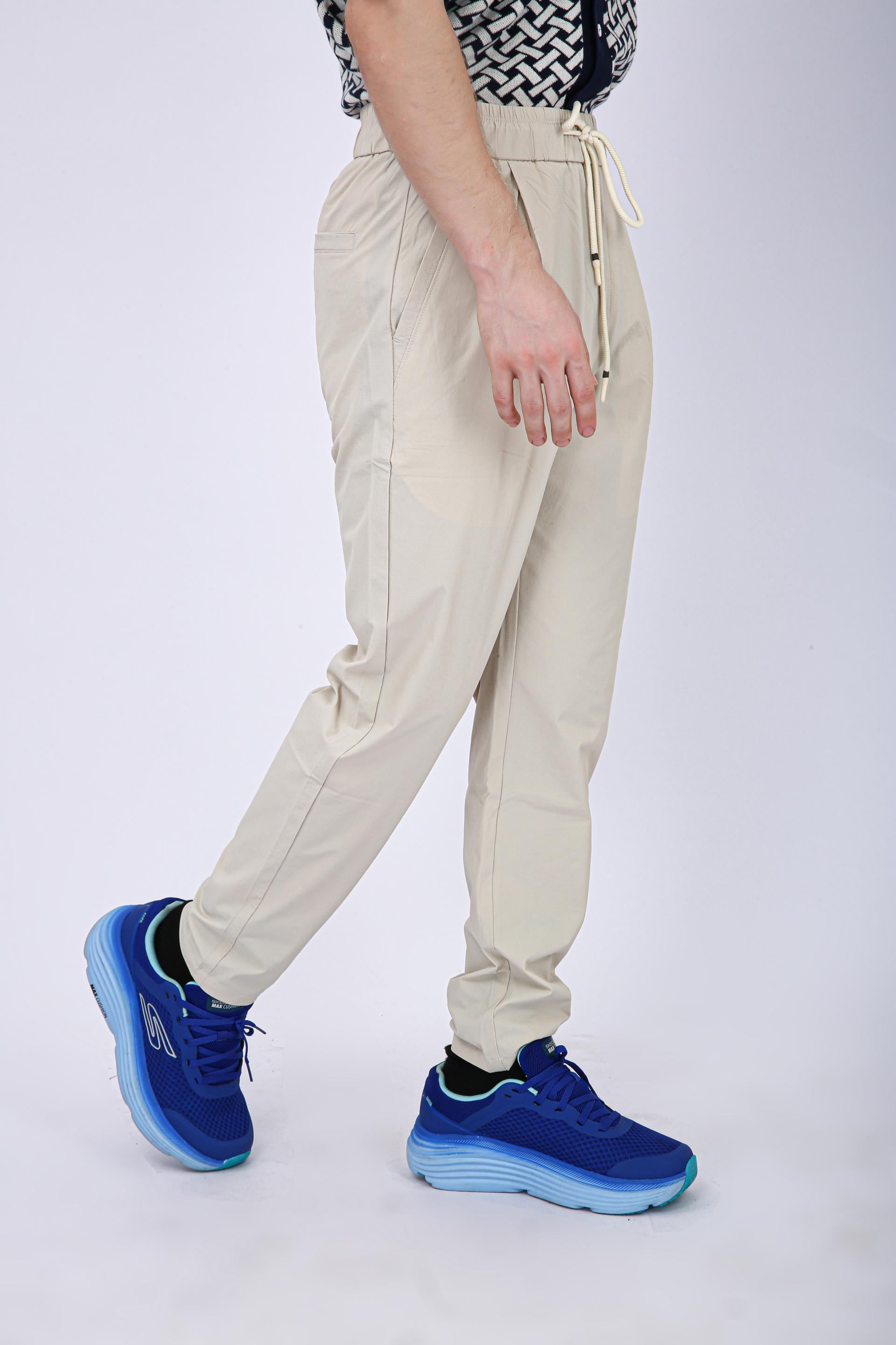 Men's Premium Drawstring Casual Trousers - Off White