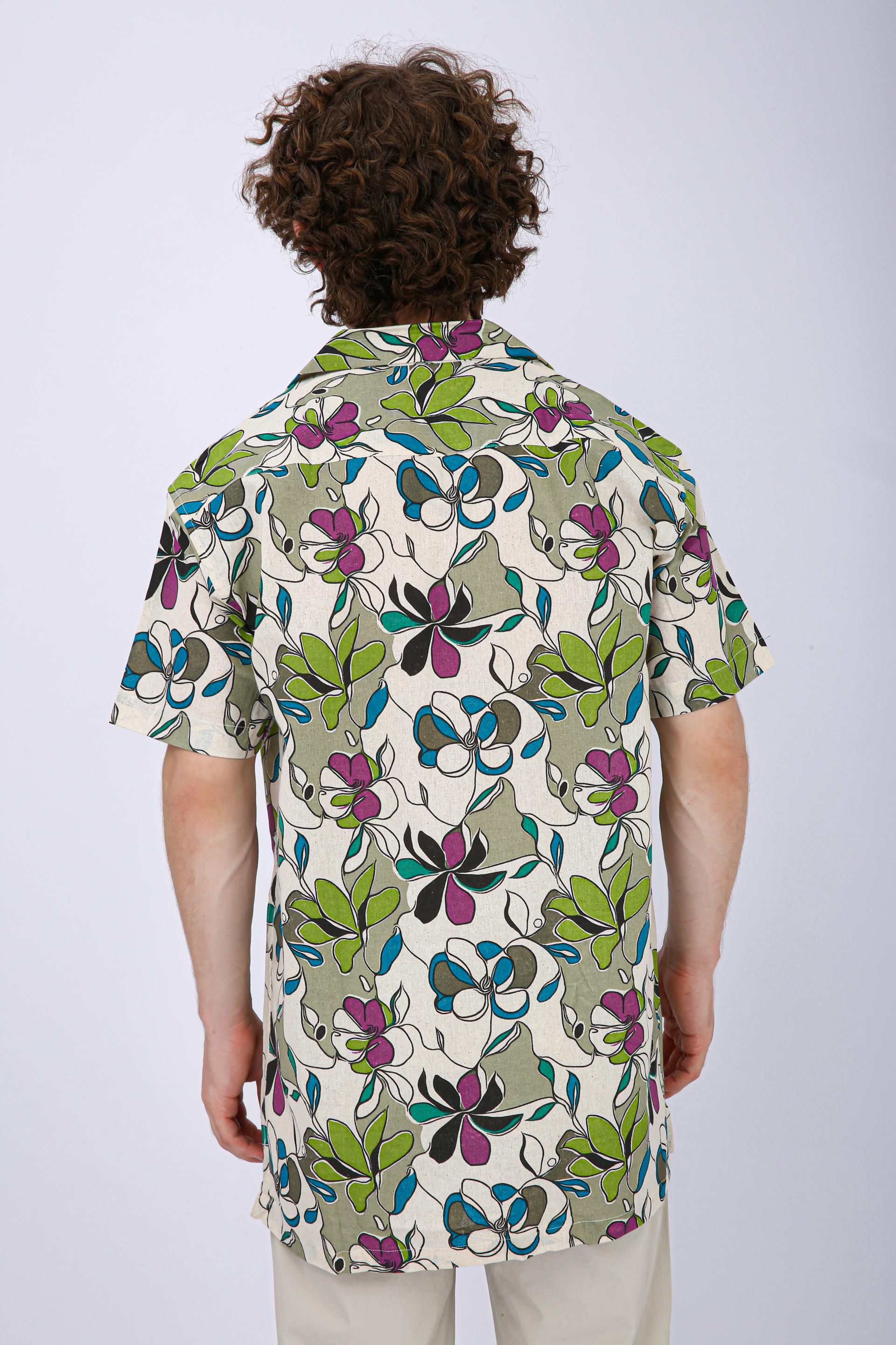 Premium Cuban Collar Patch Pocket Shirt - Purple