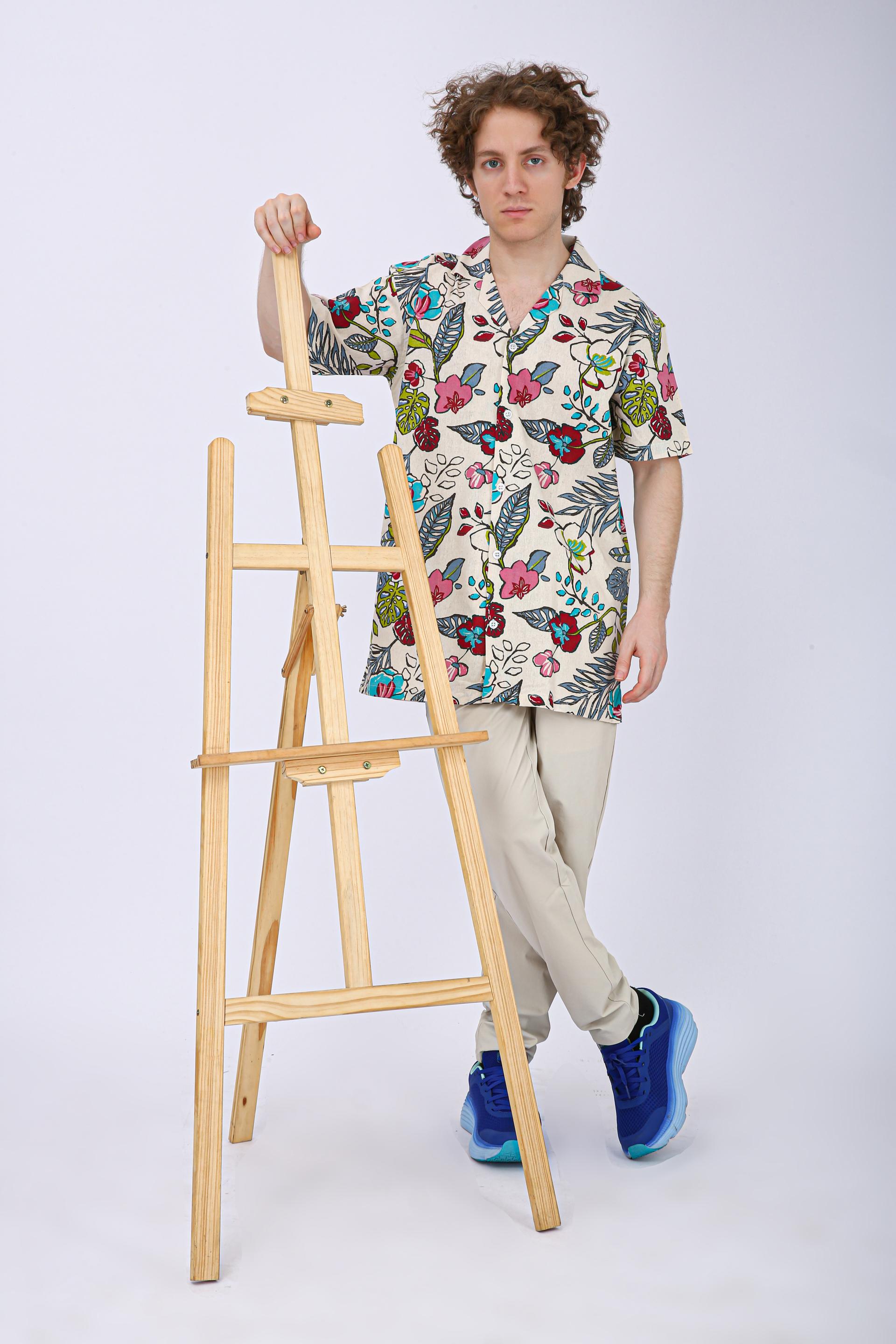 Premium Cuban Collar Patch Pocket Shirt - Pink