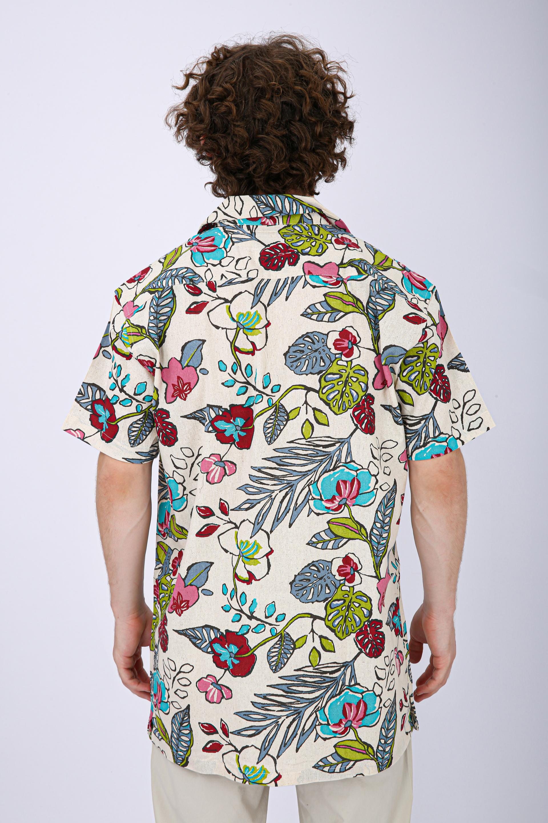 Premium Cuban Collar Patch Pocket Shirt - Pink