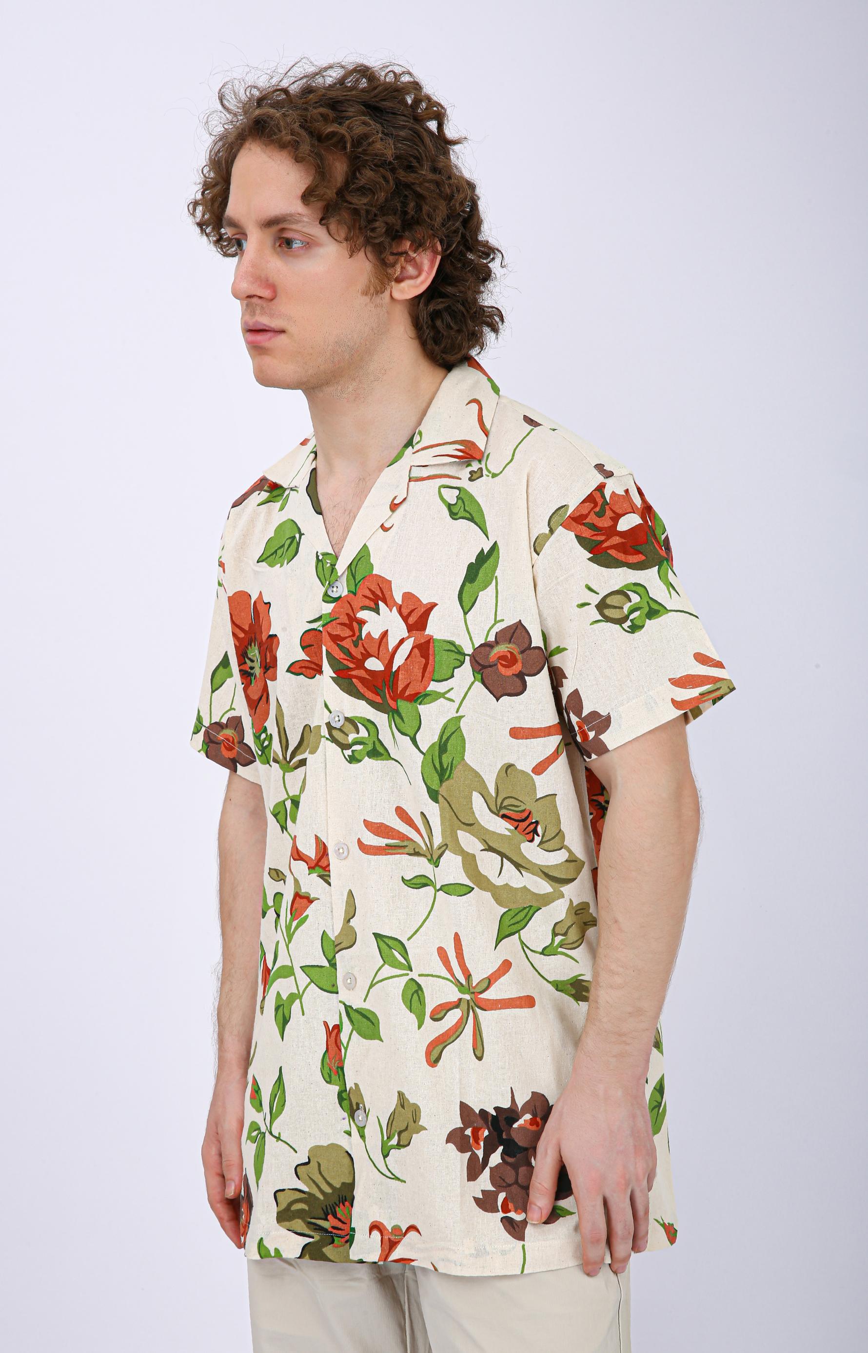 Premium Cuban Collar Patch Pocket Shirt - Off White
