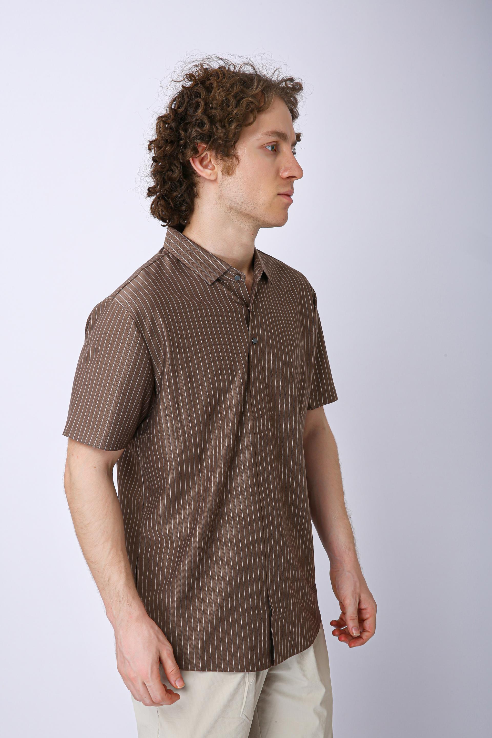 Premium Pinstripe Polo T-Shirt - Chiku