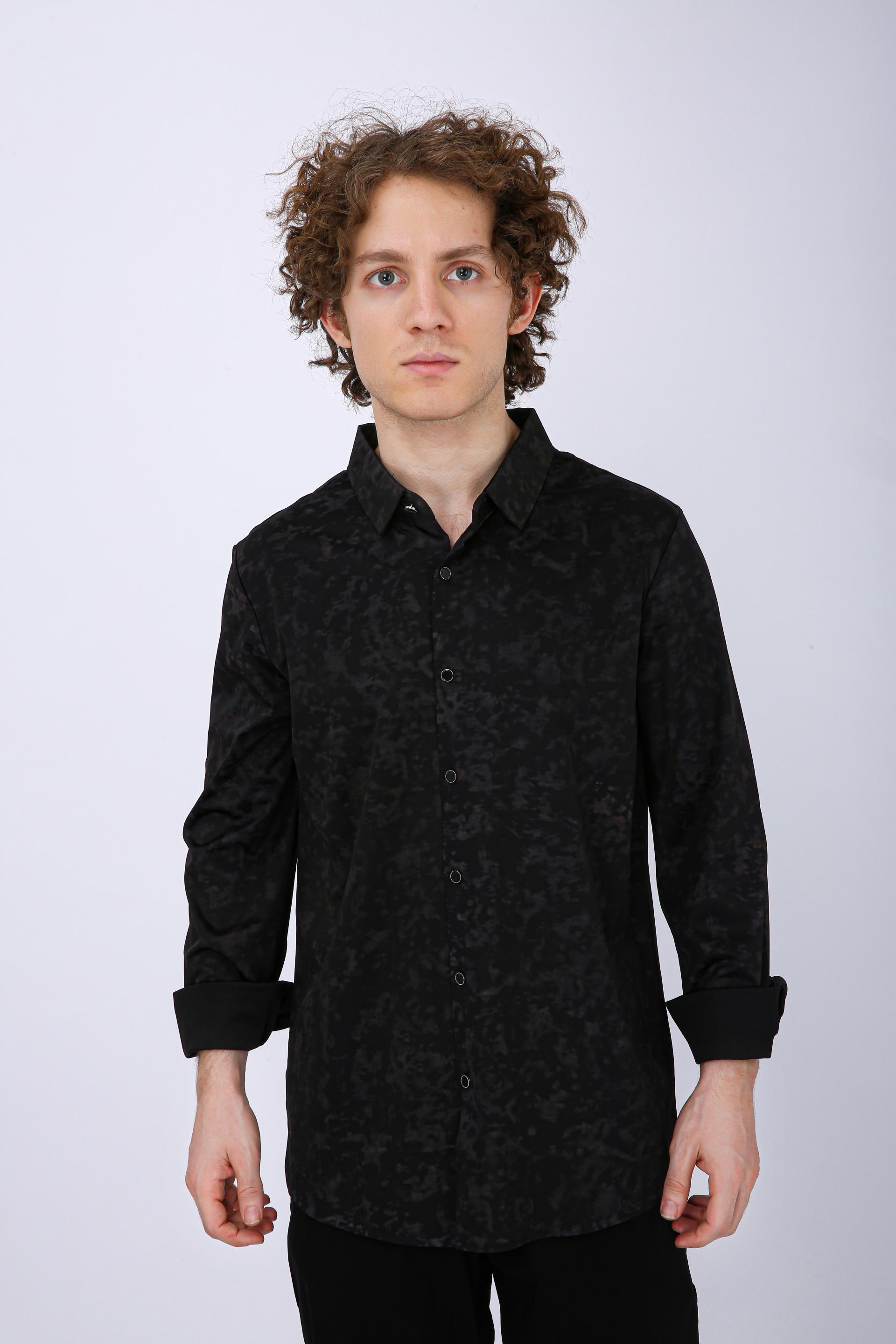 Premium Printed Casual Shirt - Black
