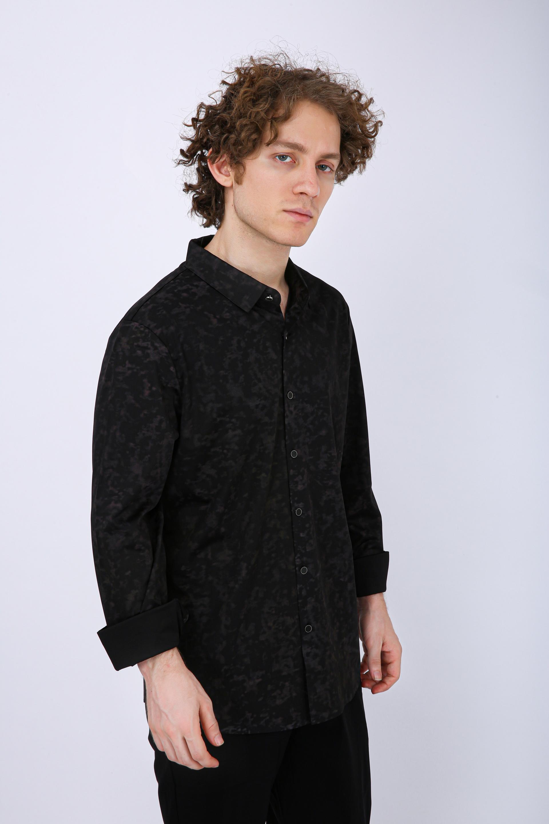 Premium Printed Casual Shirt - Black