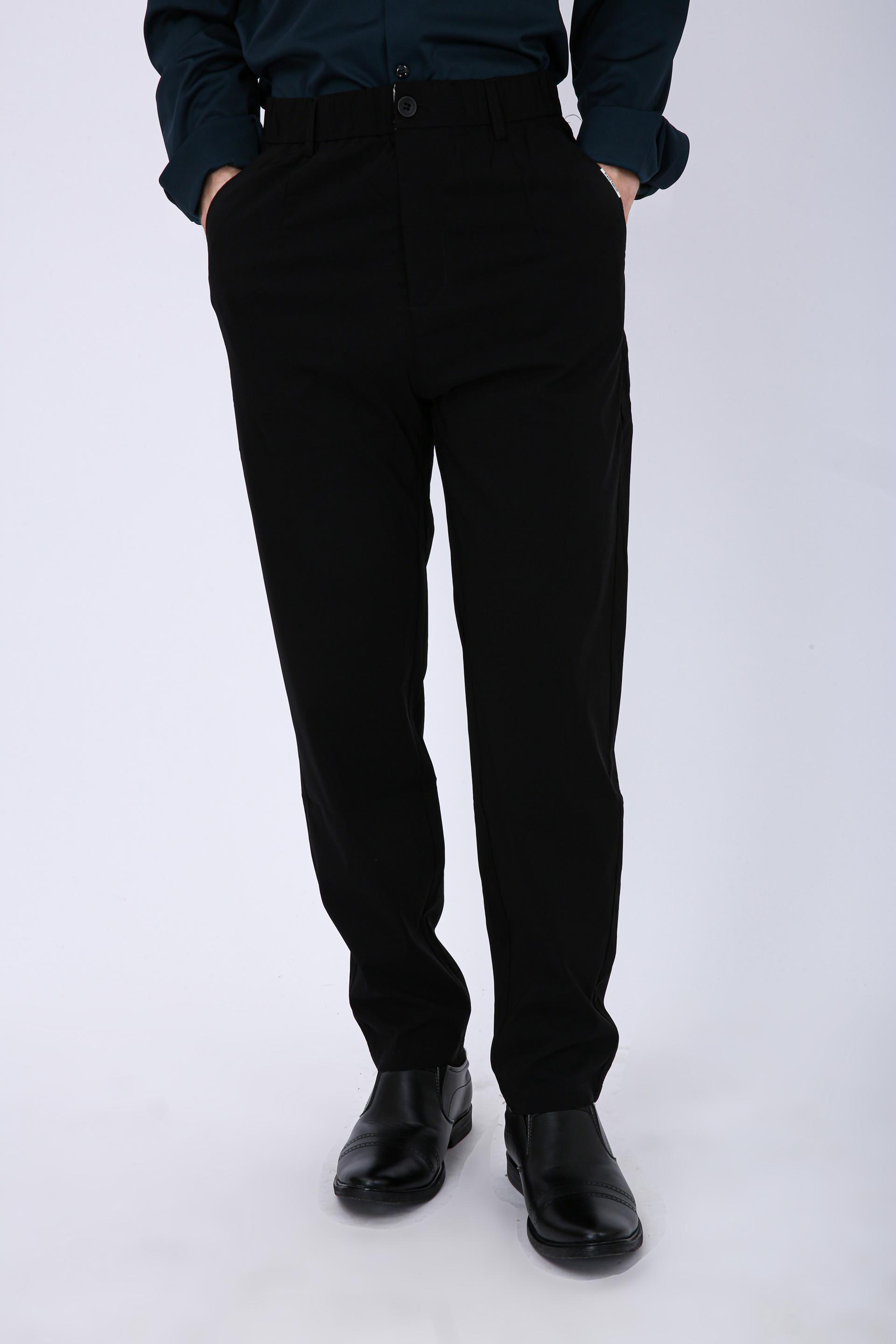 Men's Premium Drawstring Casual Trousers - Black
