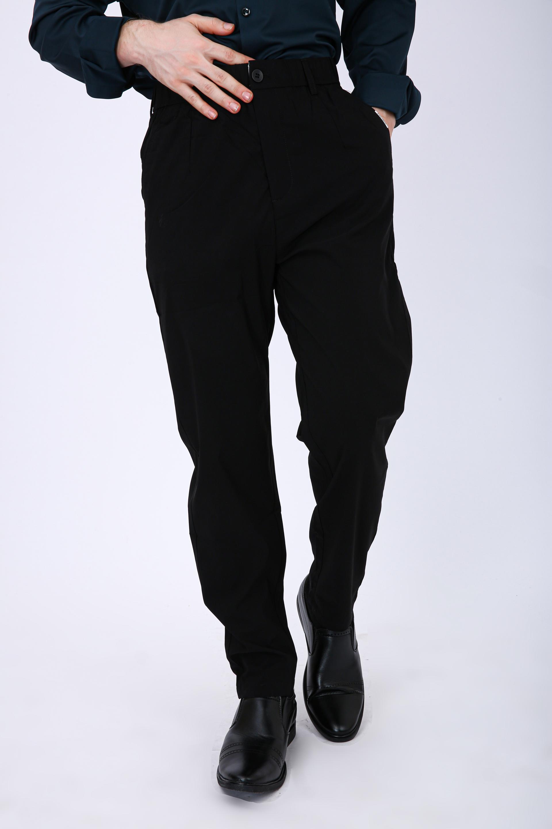 Men's Premium Drawstring Casual Trousers - Black