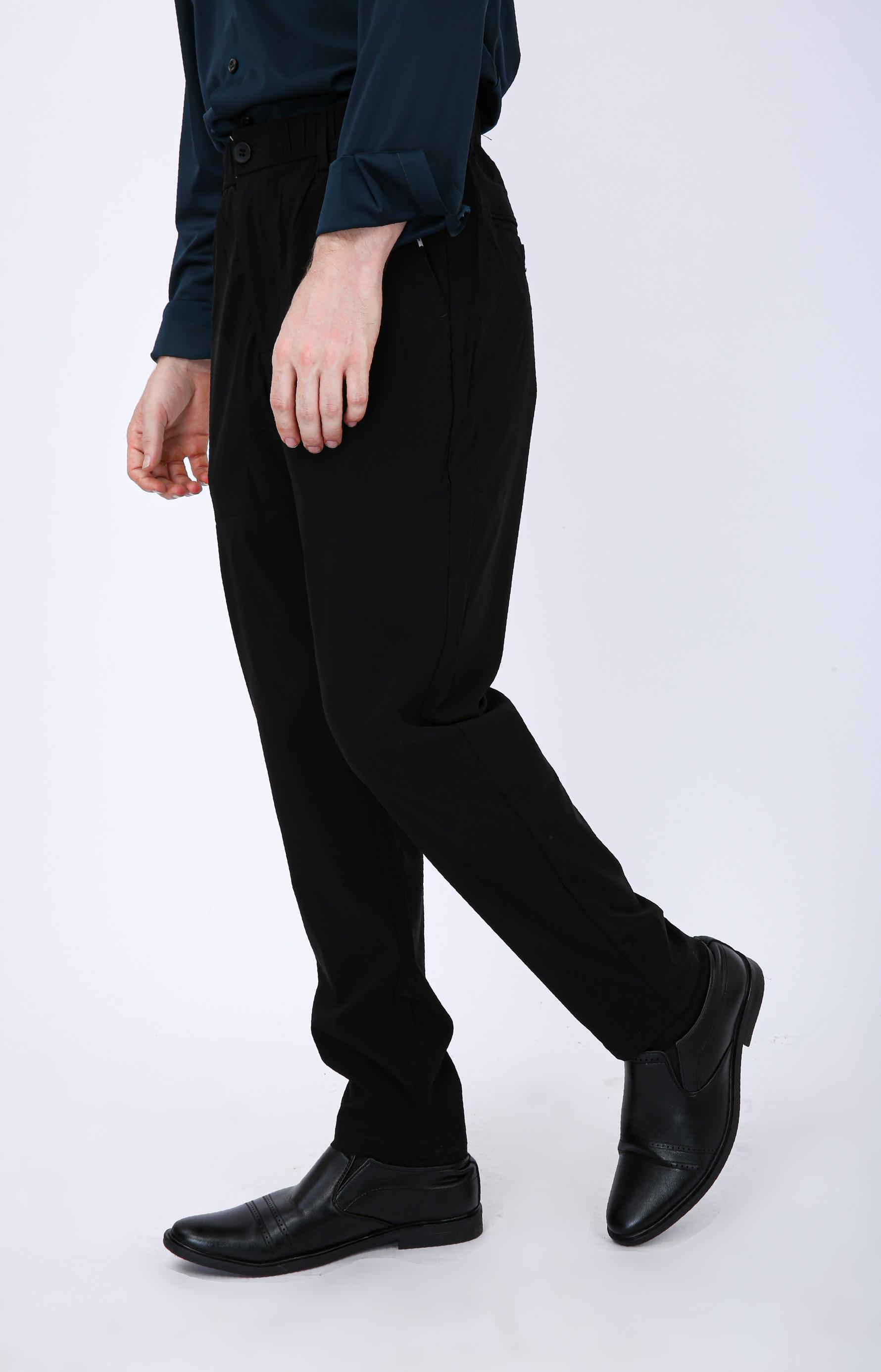 Men's Premium Drawstring Casual Trousers - Black