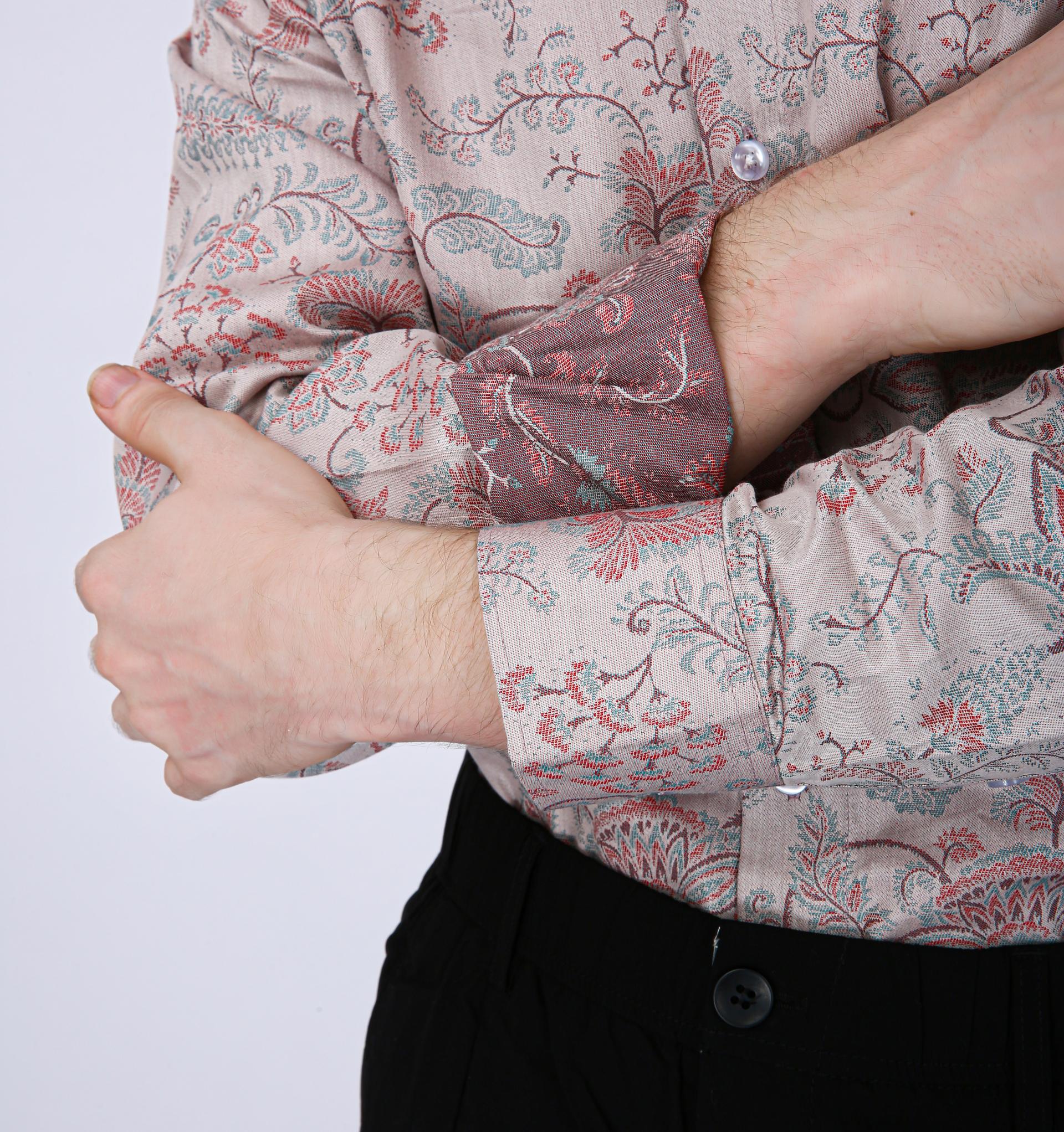 Premium Geometric Printed Casual Shirt - Beige