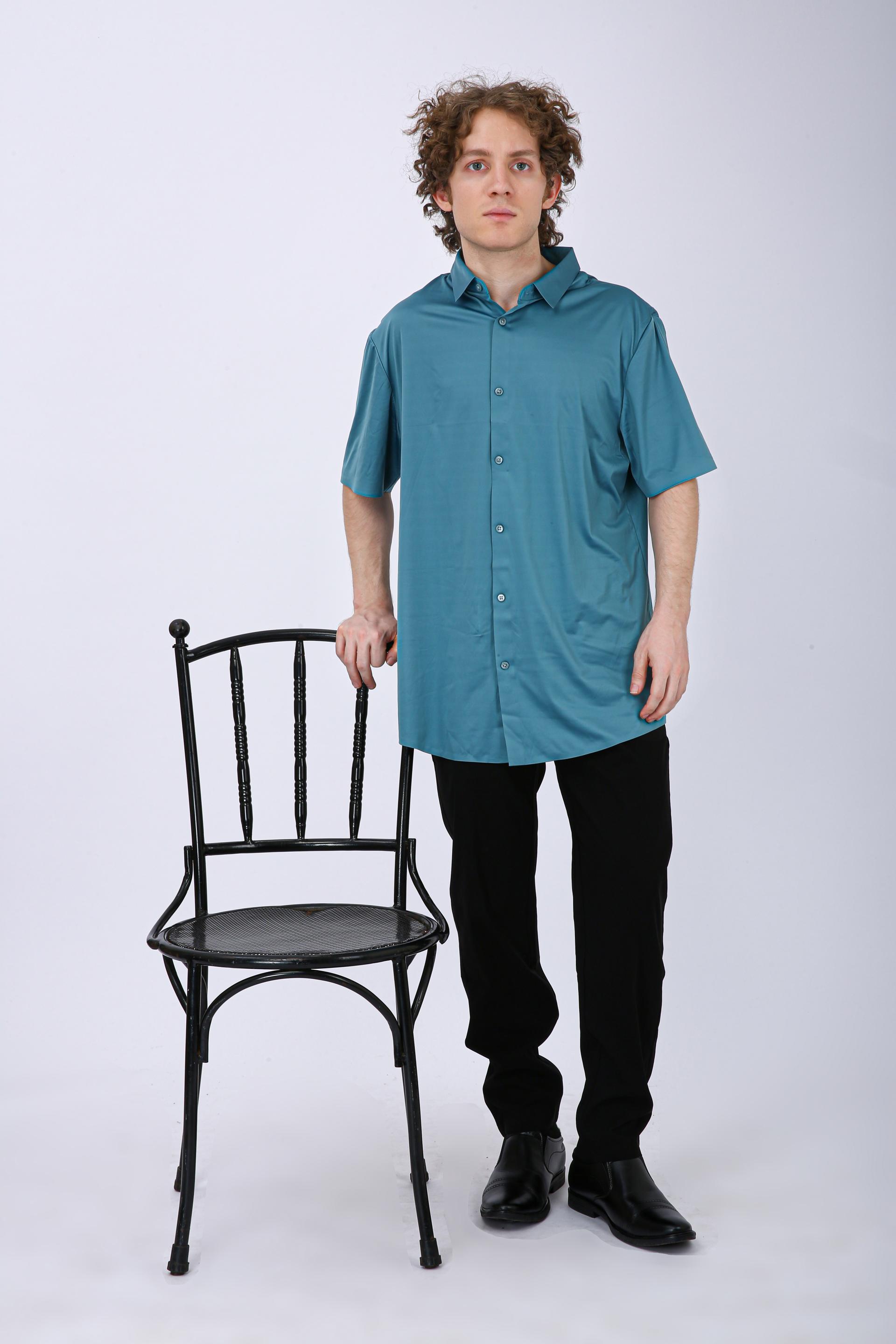 Men's Premium Solid Half Formal Shirt - Maya Blue