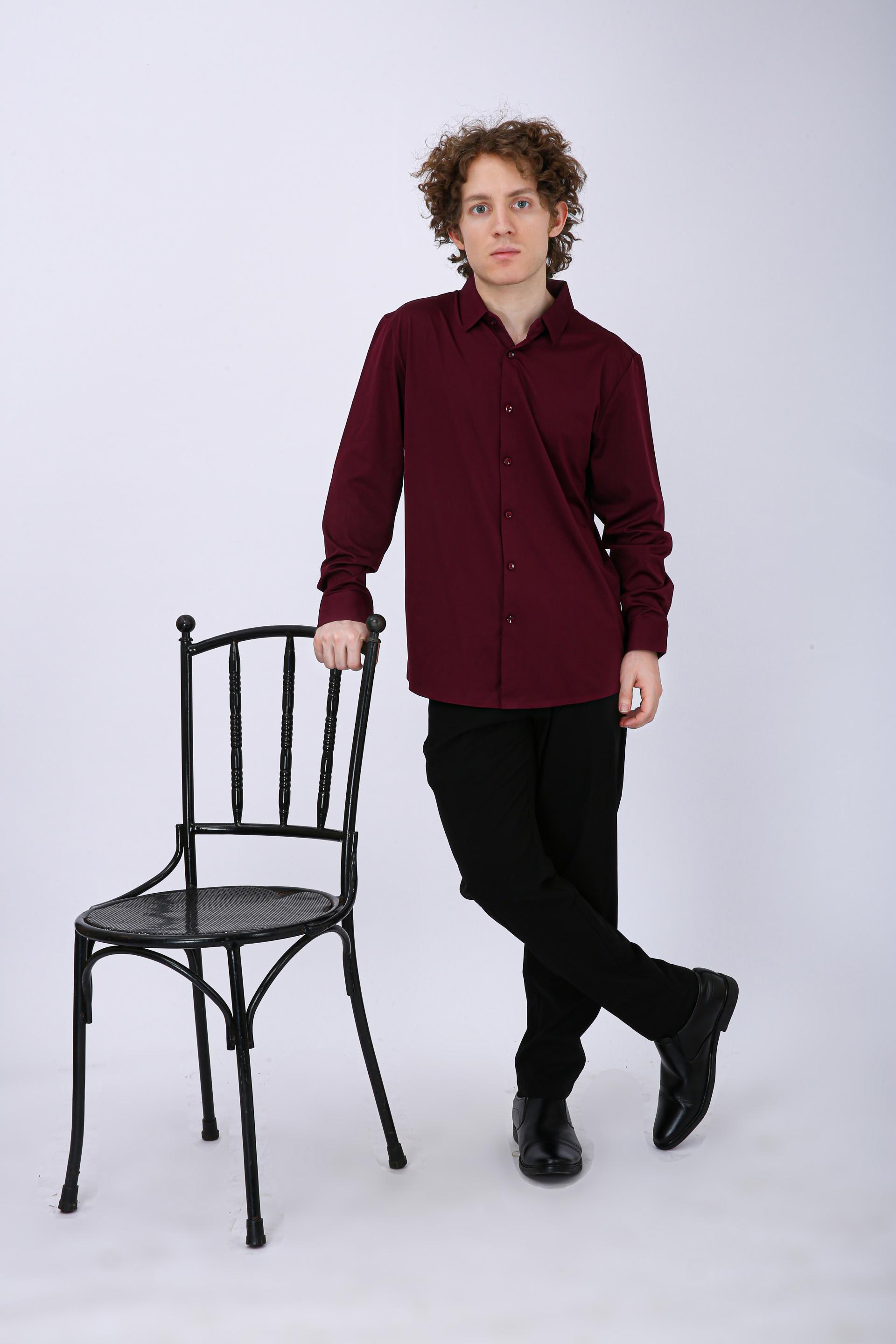Premium Solid Formal Shirt  - Wine