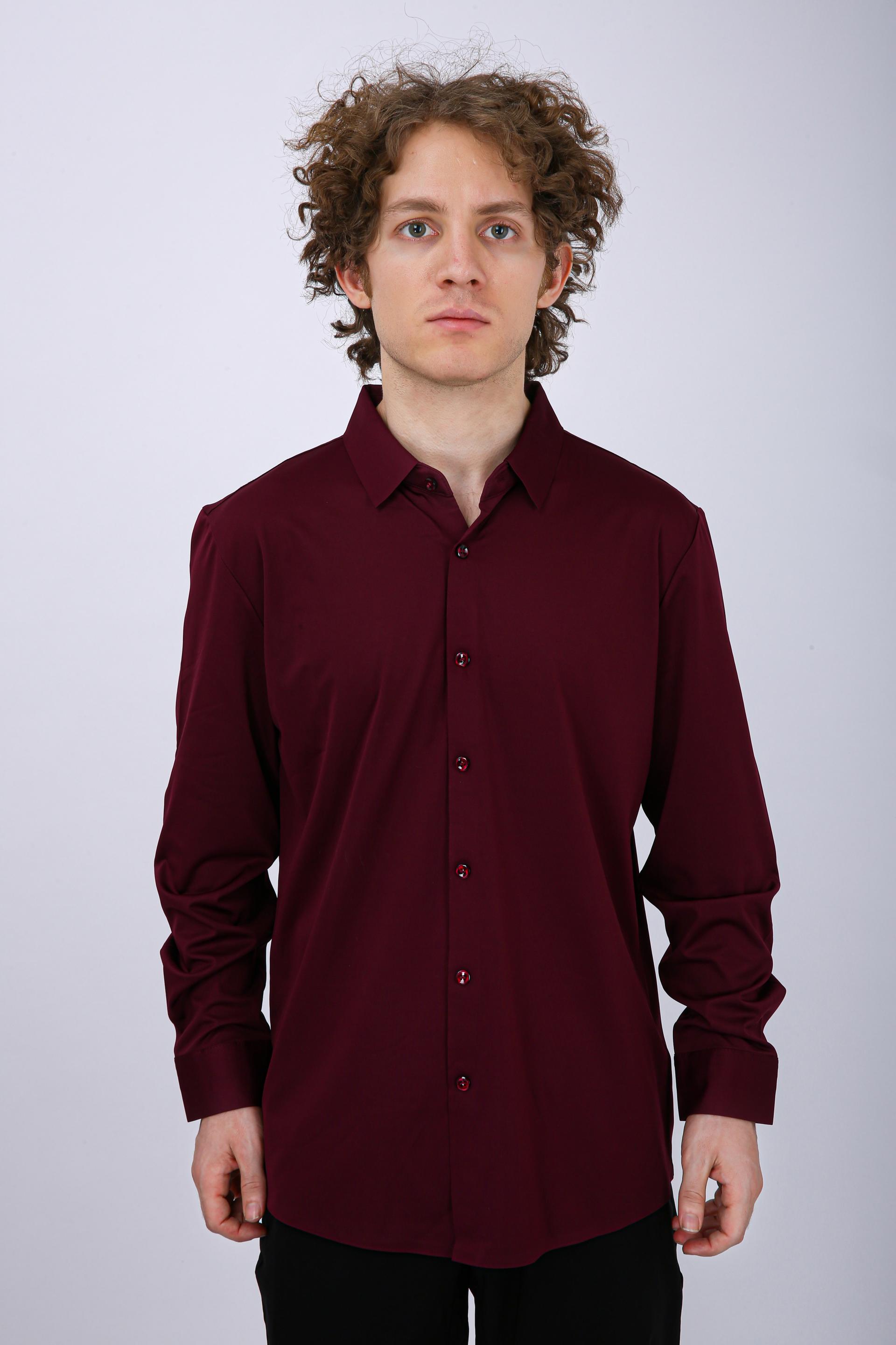 Premium Solid Formal Shirt  - Wine
