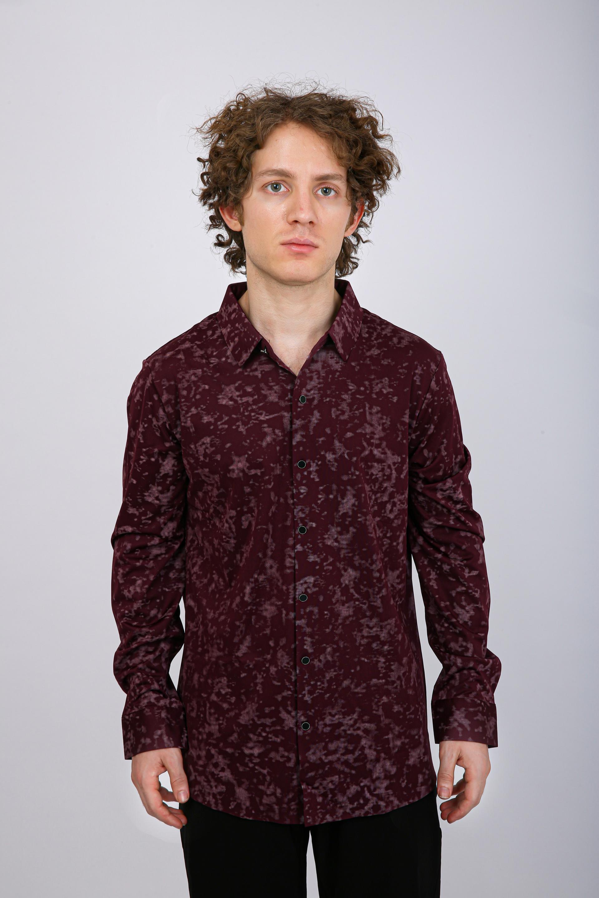 Premium Printed Casual Shirt - Wine