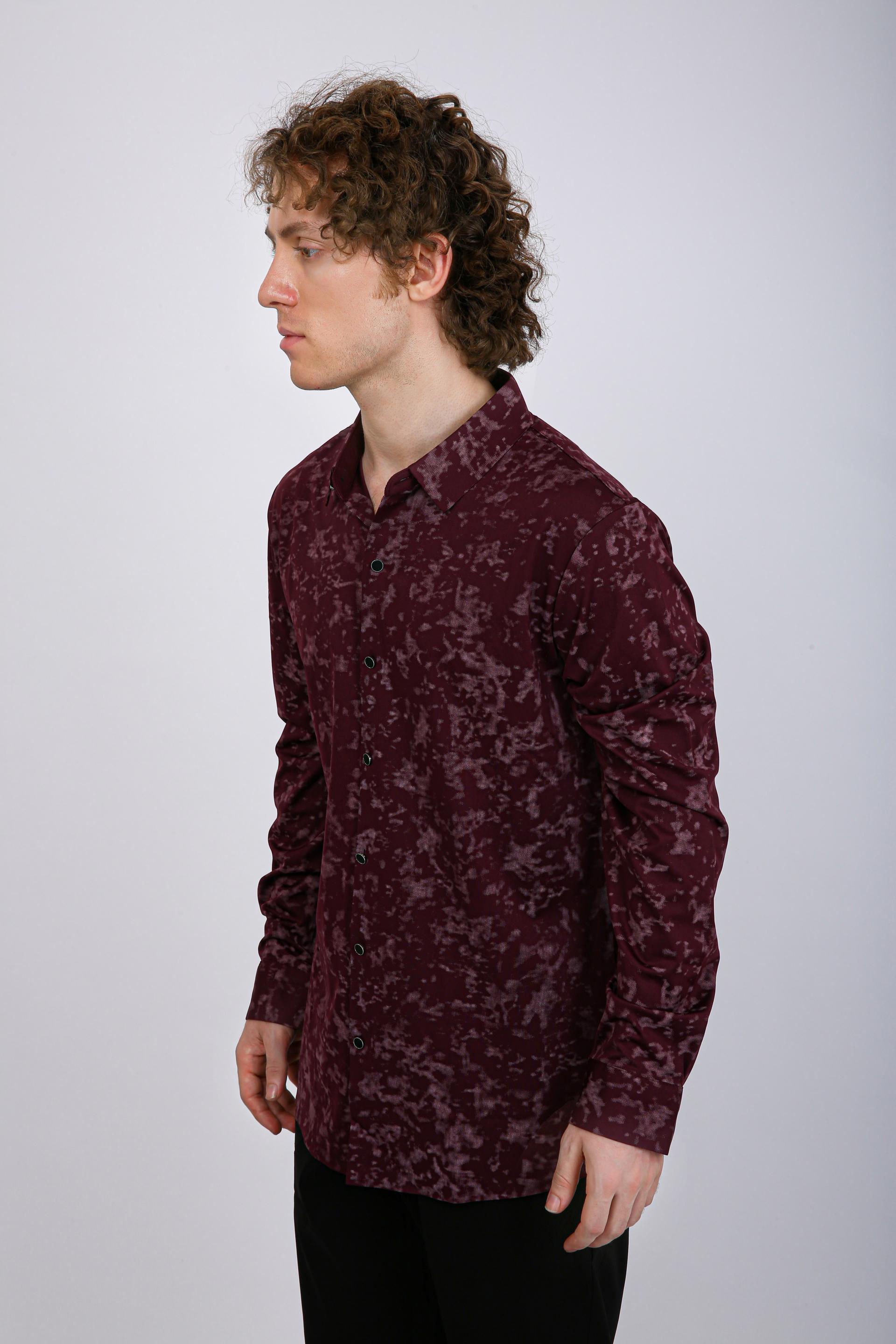 Premium Printed Casual Shirt - Wine