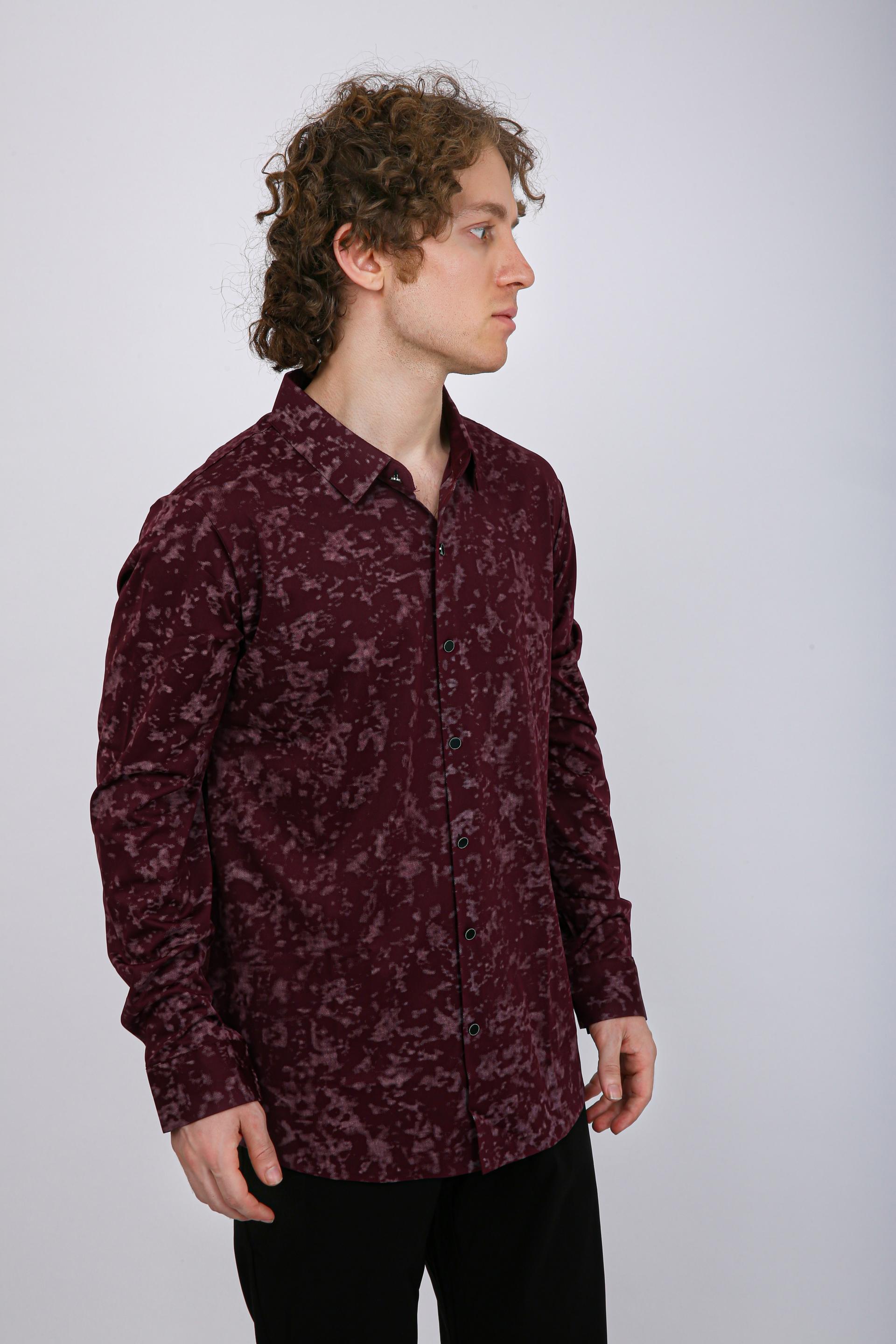 Premium Printed Casual Shirt - Wine