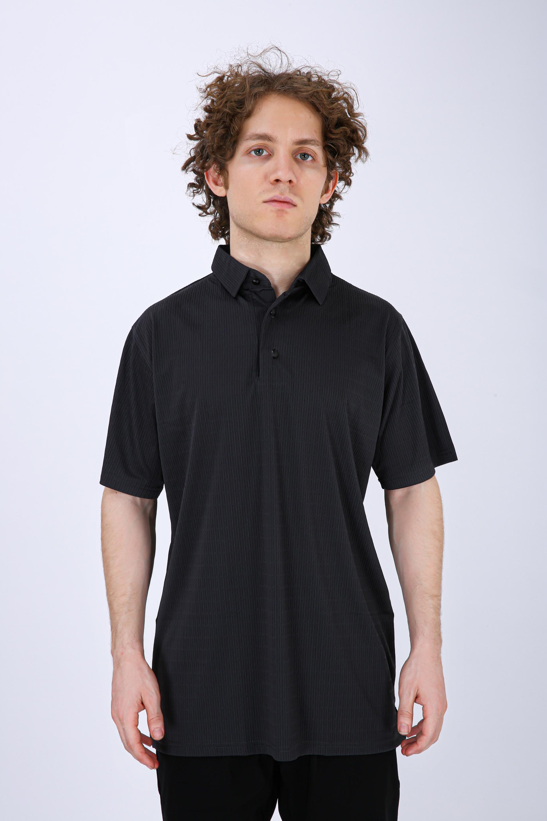 Men's Premium Textured Polo T-Shirt - Light Grey