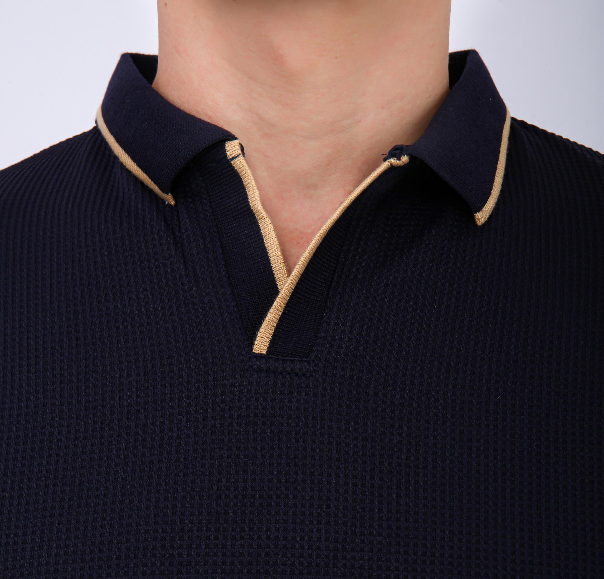Men's Premium Tipped Polo T-Shirt - Navy Blue