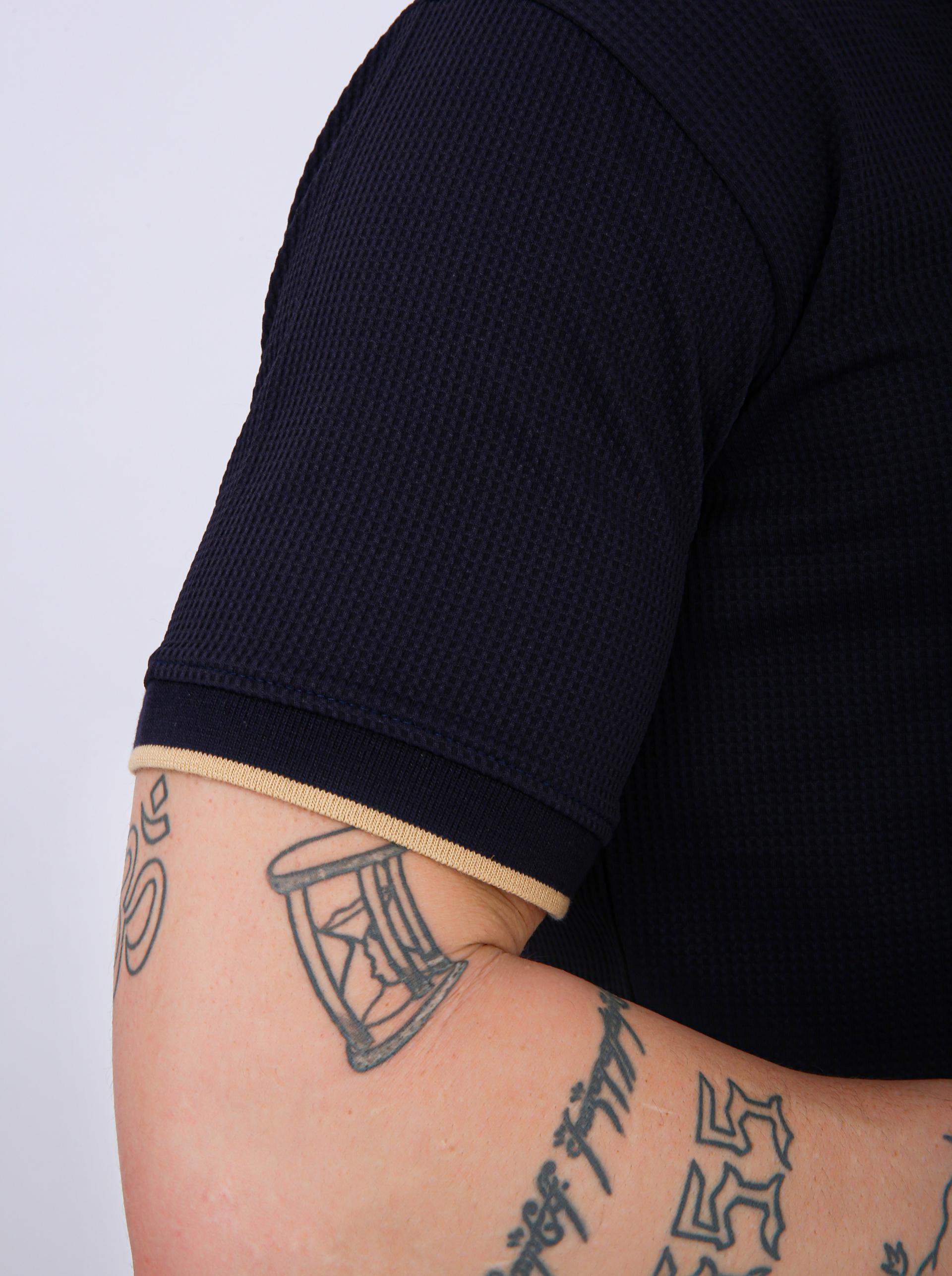 Men's Premium Tipped Polo T-Shirt - Navy Blue