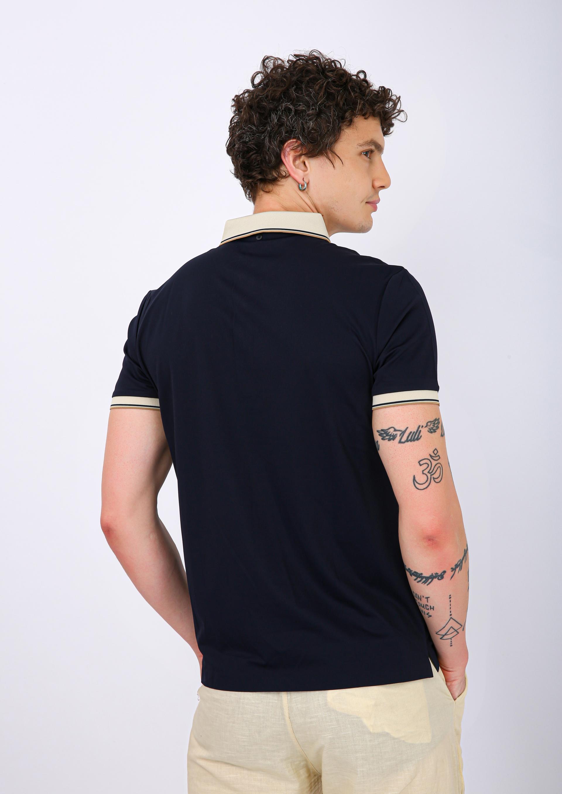 Men's Premium Contrast Collar Polo T-Shirt - Black