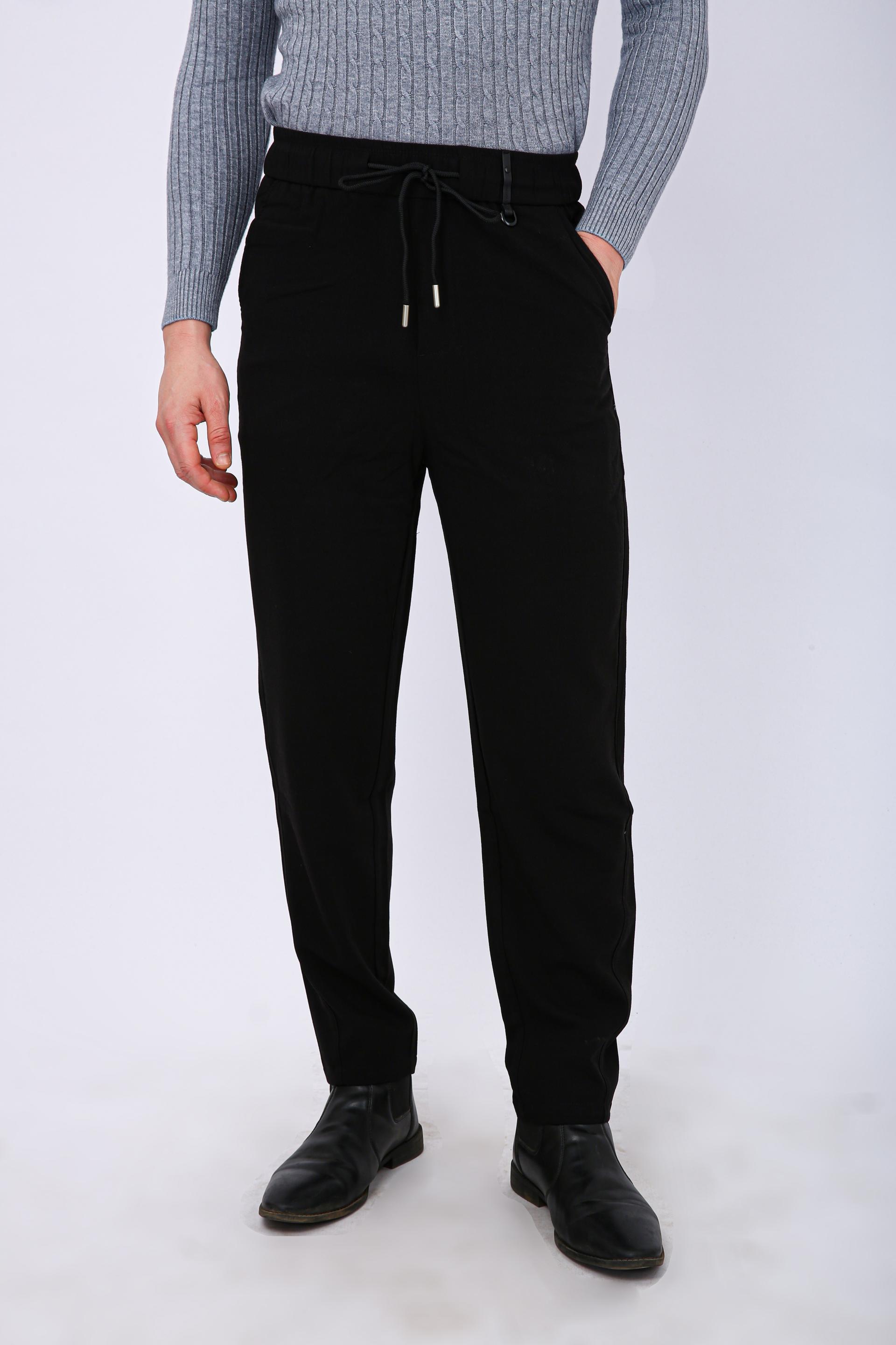 Men's Premium Drawstring Casual Trousers - Black