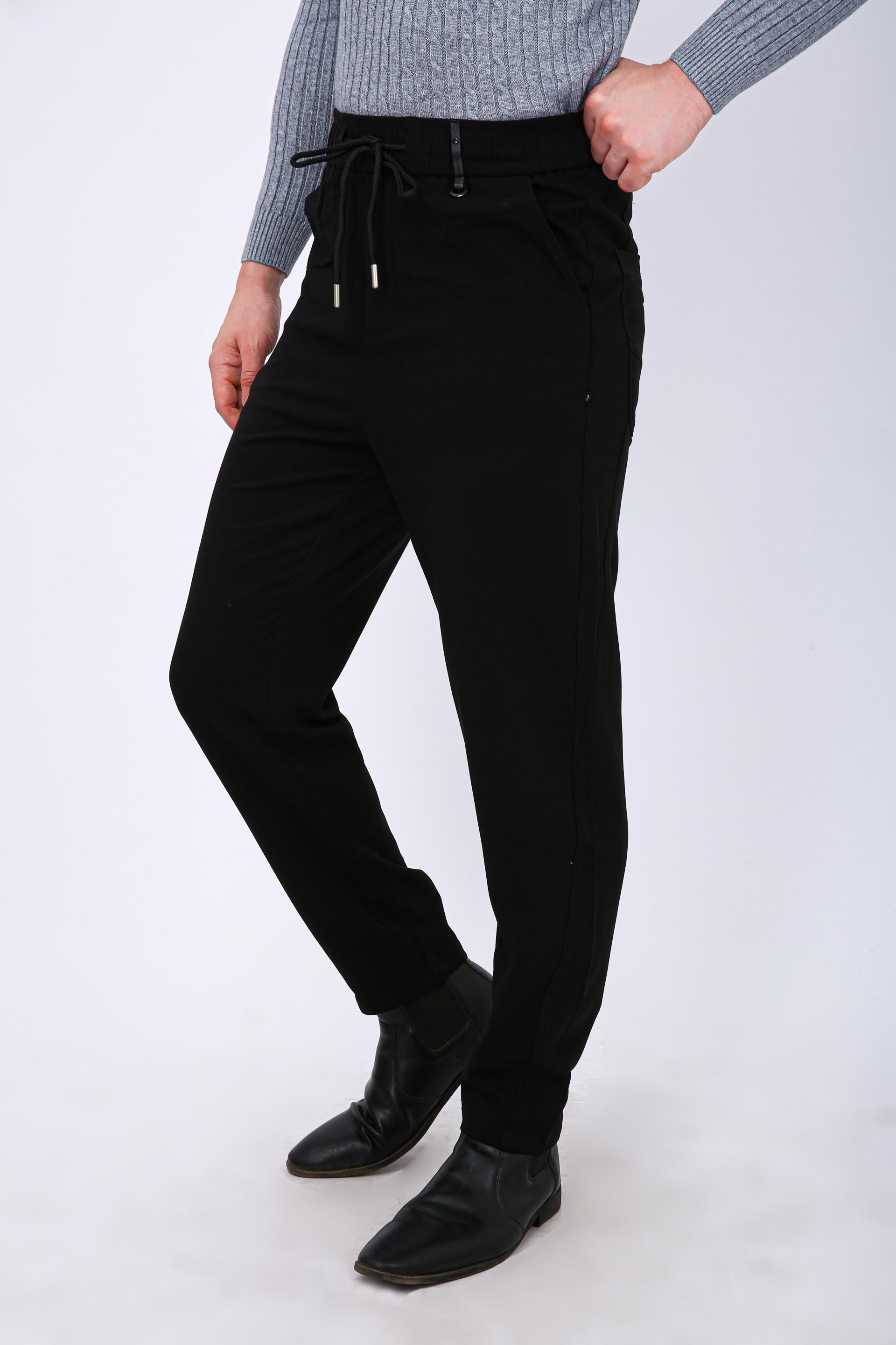 Men's Premium Drawstring Casual Trousers - Black