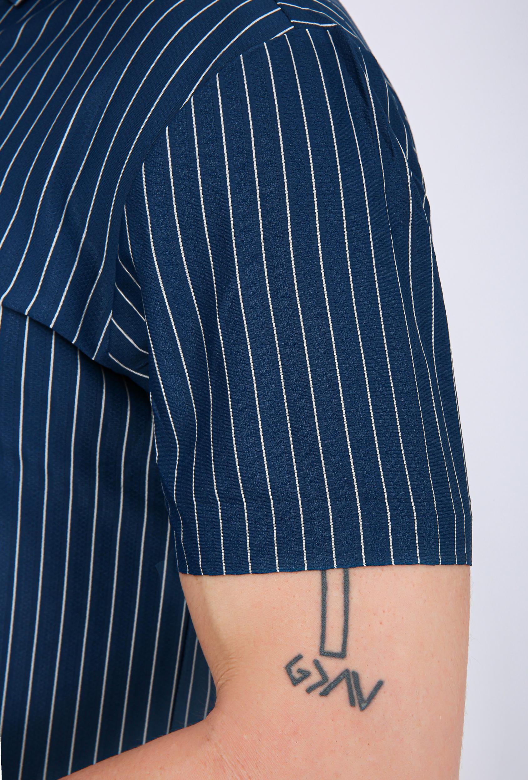 Men's Premium Vertical Striped Resort Shirt - Navy