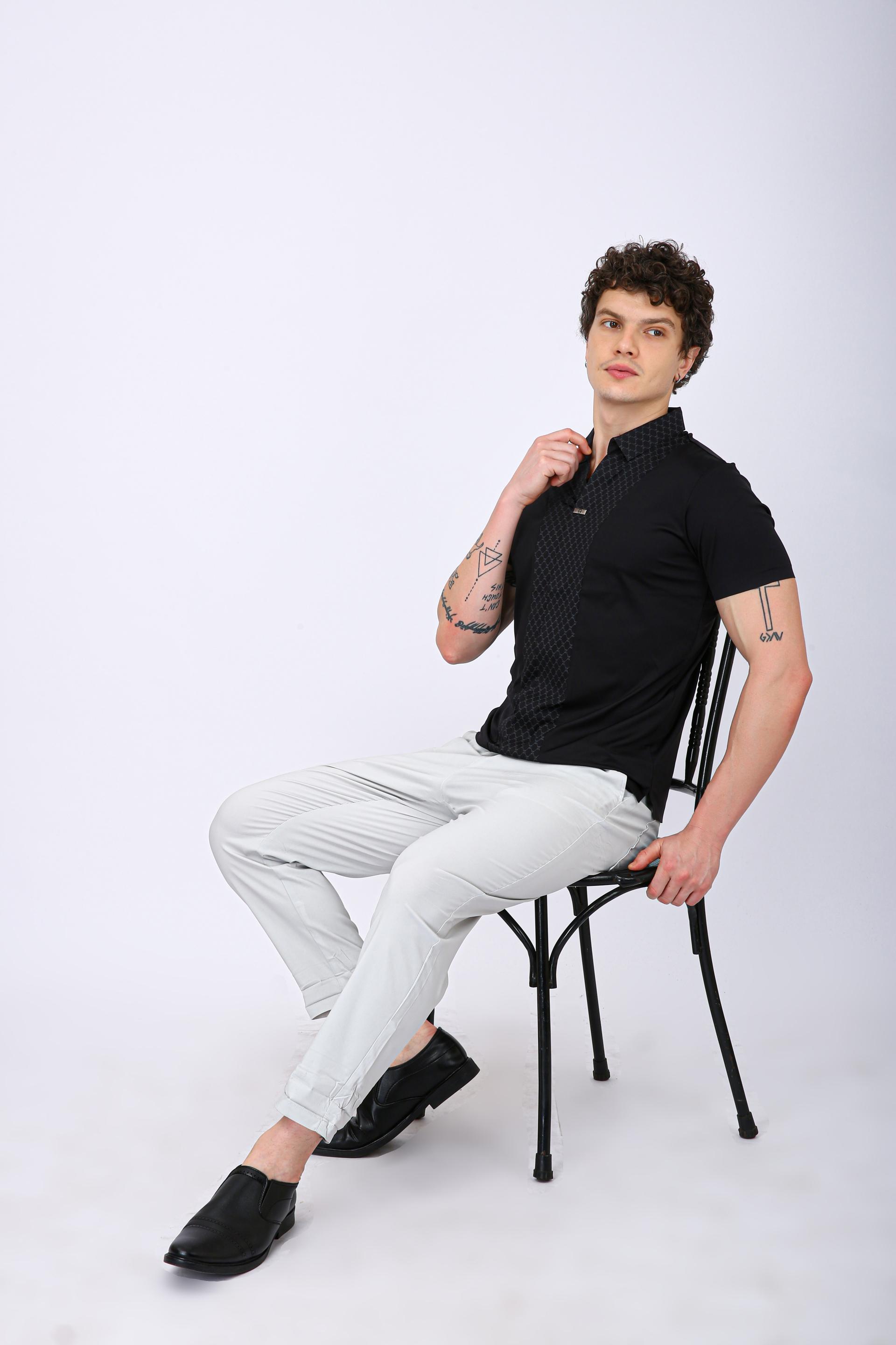 Premium Designer Polo T-Shirt - Black