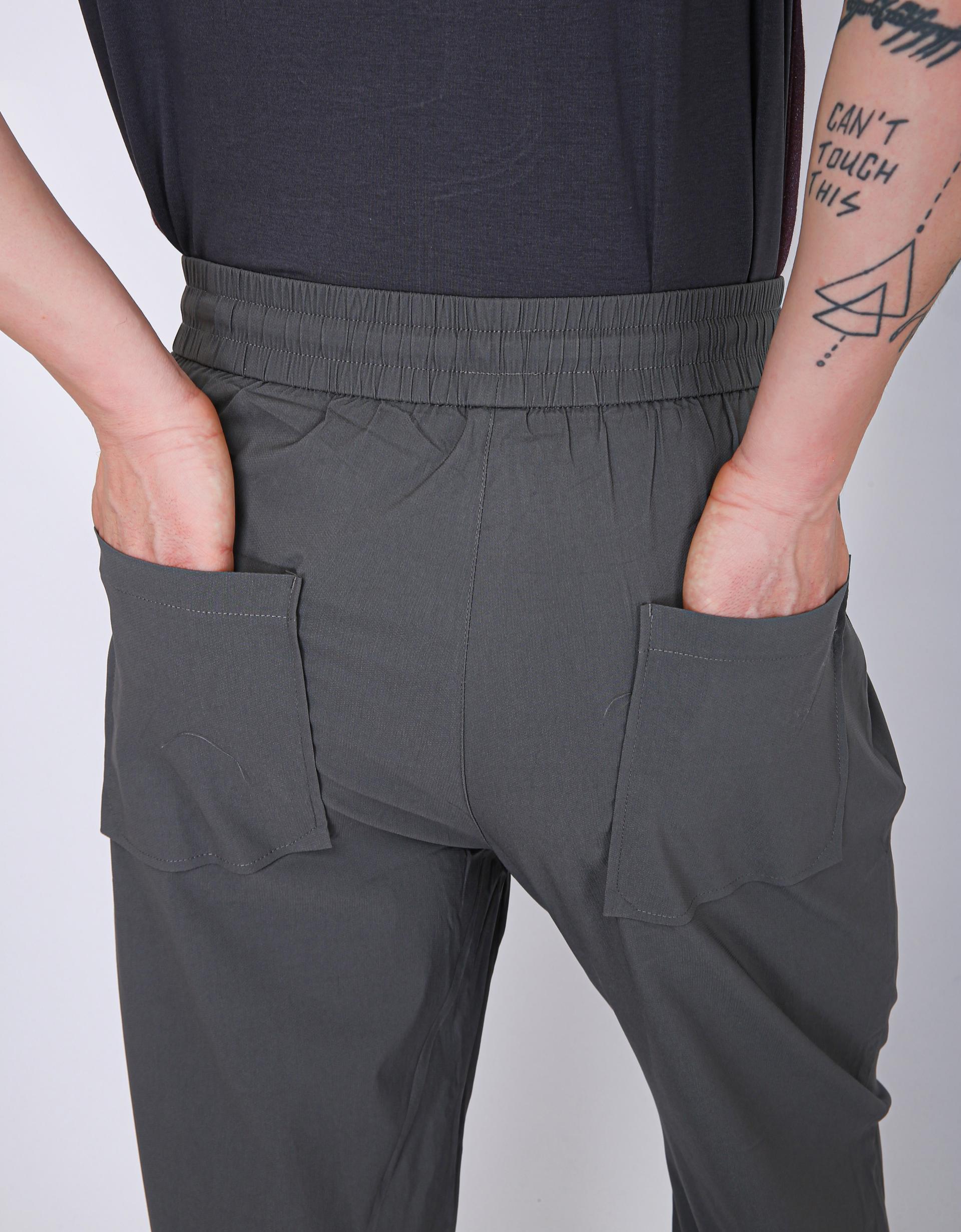 Men's Premium Drawstring Casual Trousers - Steel Grey