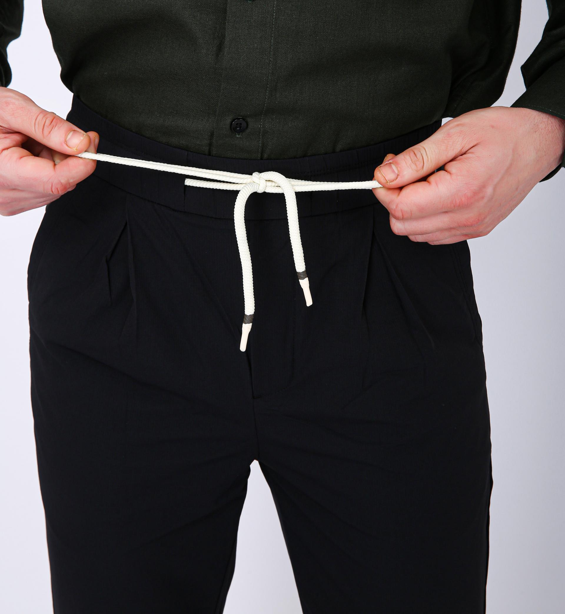 Men's Premium Drawstring Casual Trousers - Dark Grey