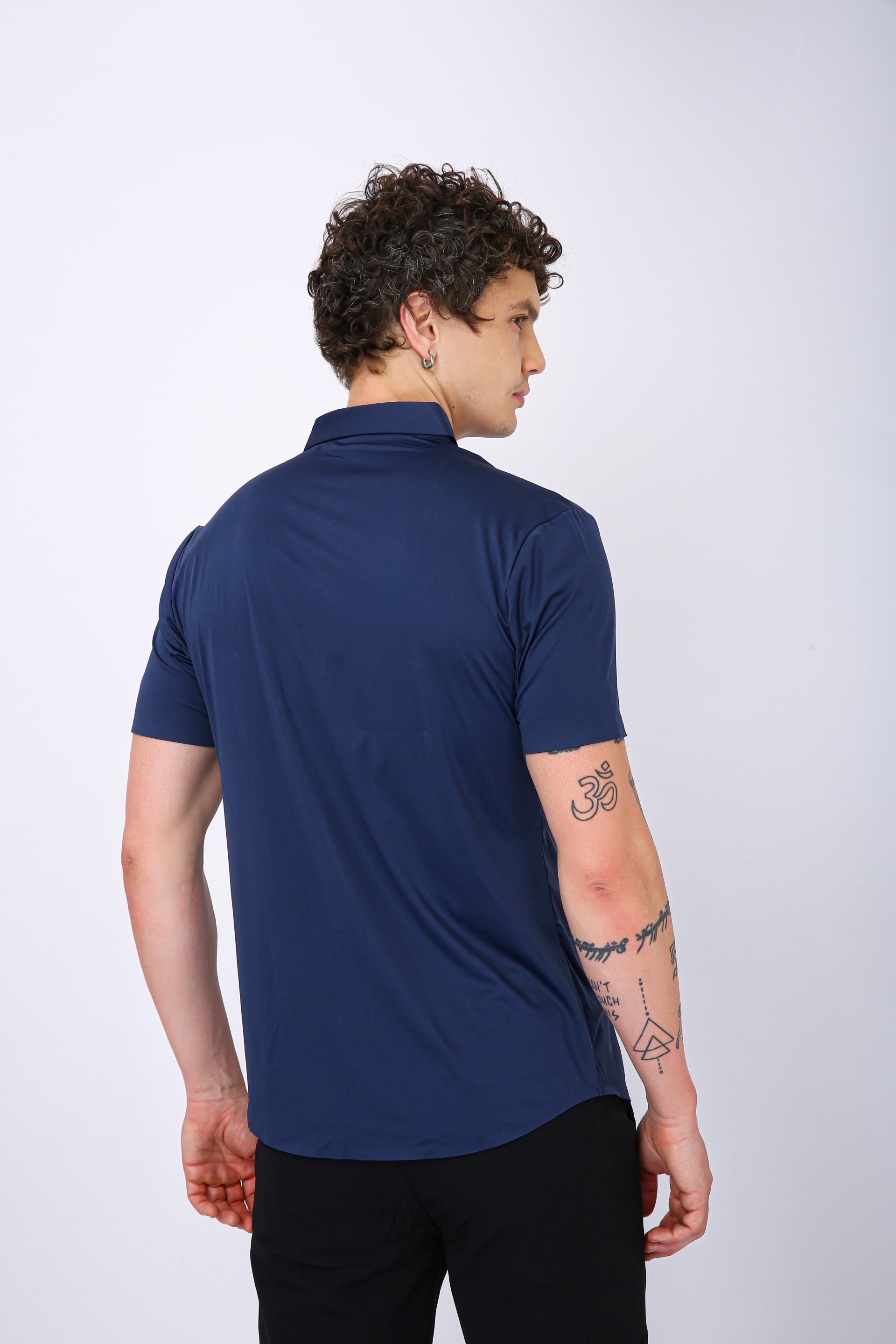 Men's Premium Solid Half Formal Shirt - Blue