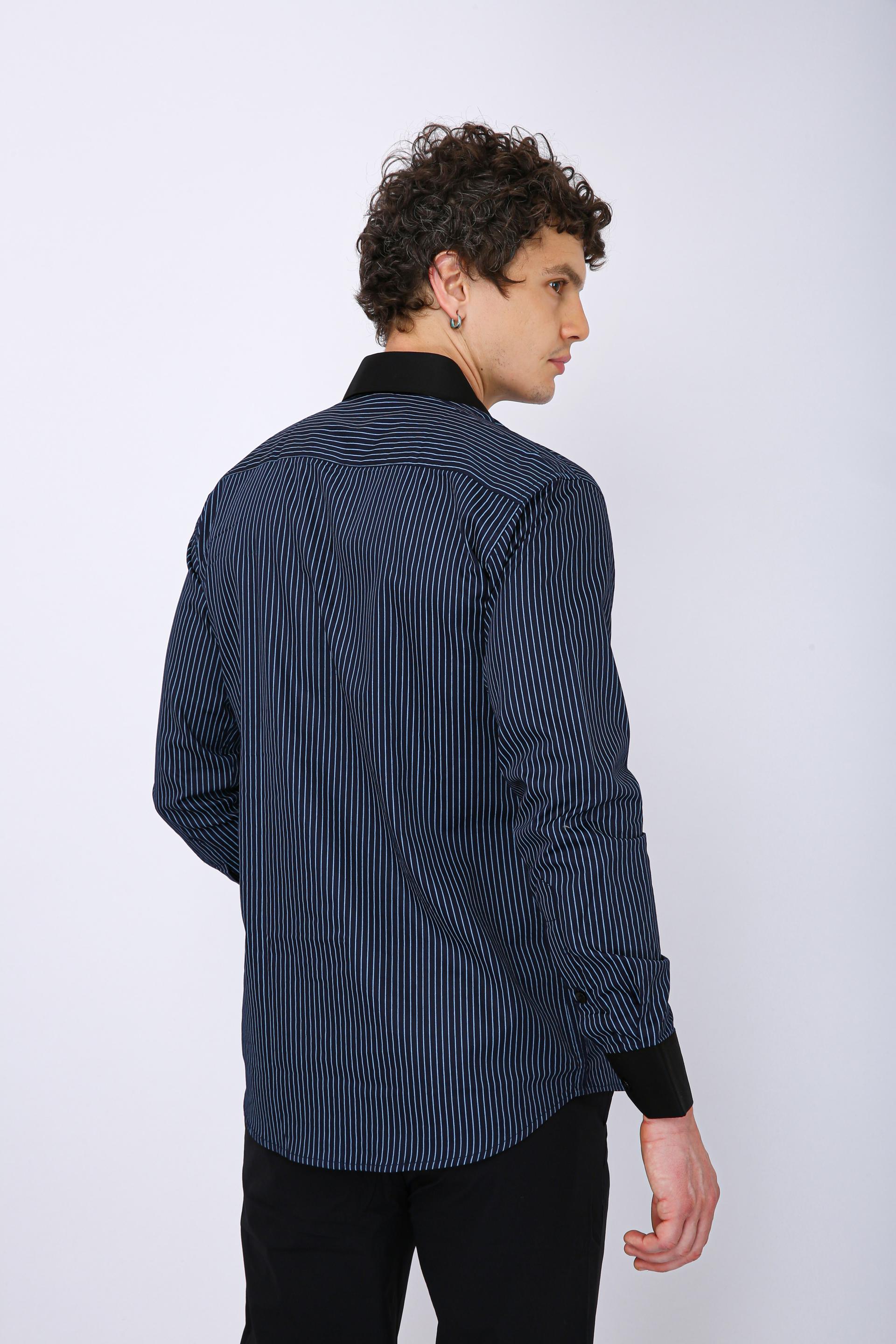 Premium Striped Formal Full Sleeve Shirt - Blue