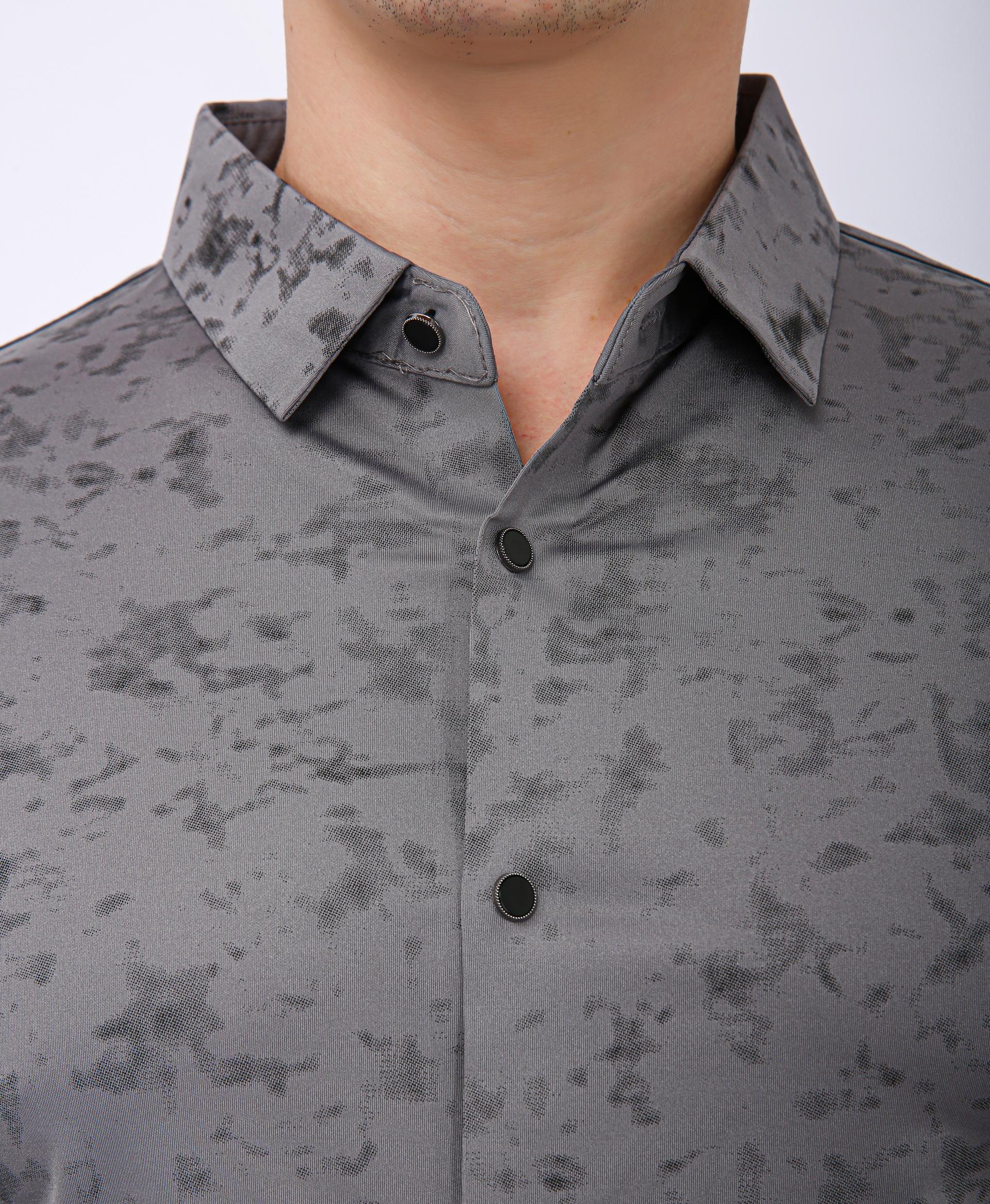 Premium Printed Casual Shirt - Grey