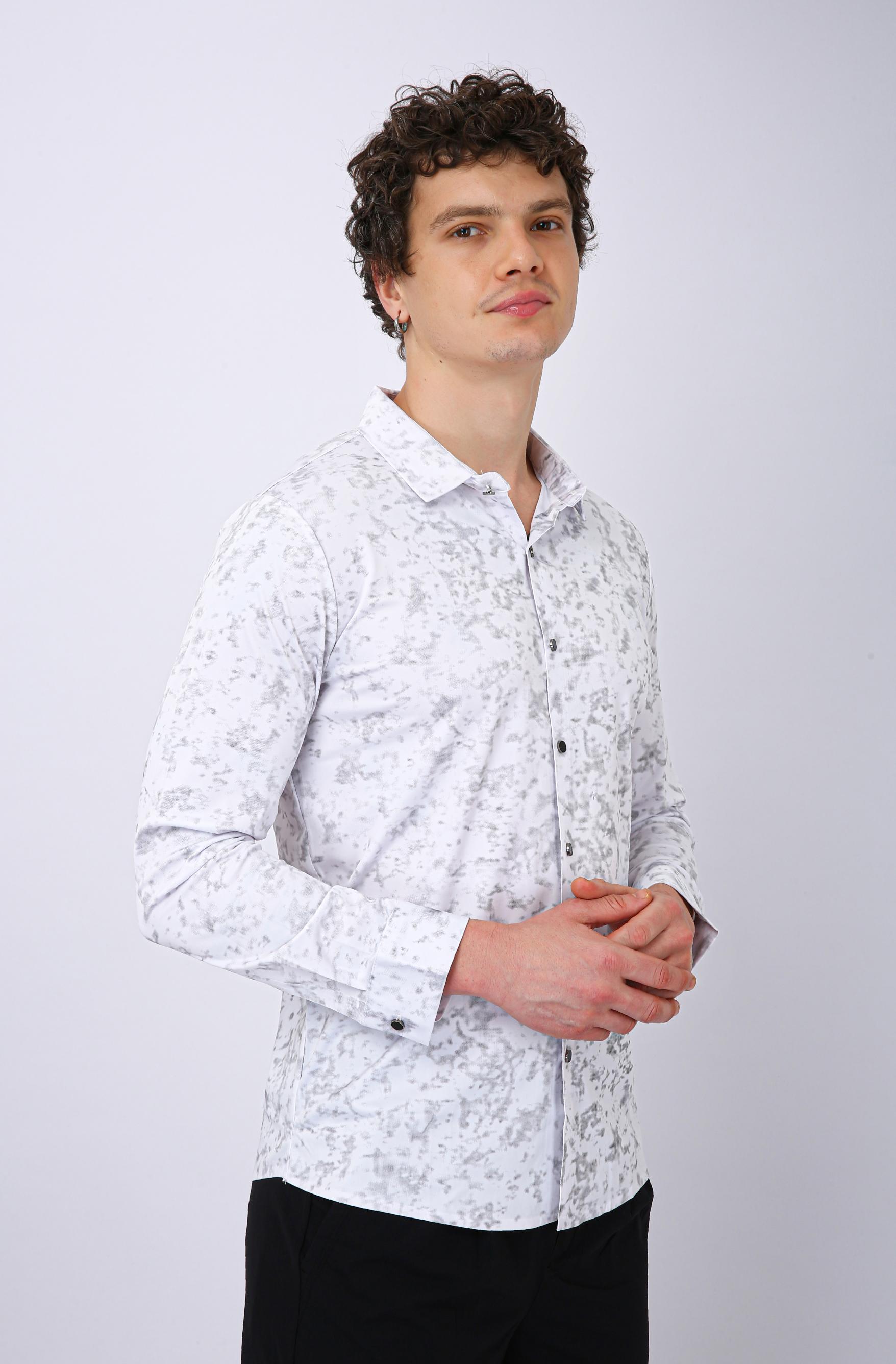 Premium Printed Casual Shirt - White