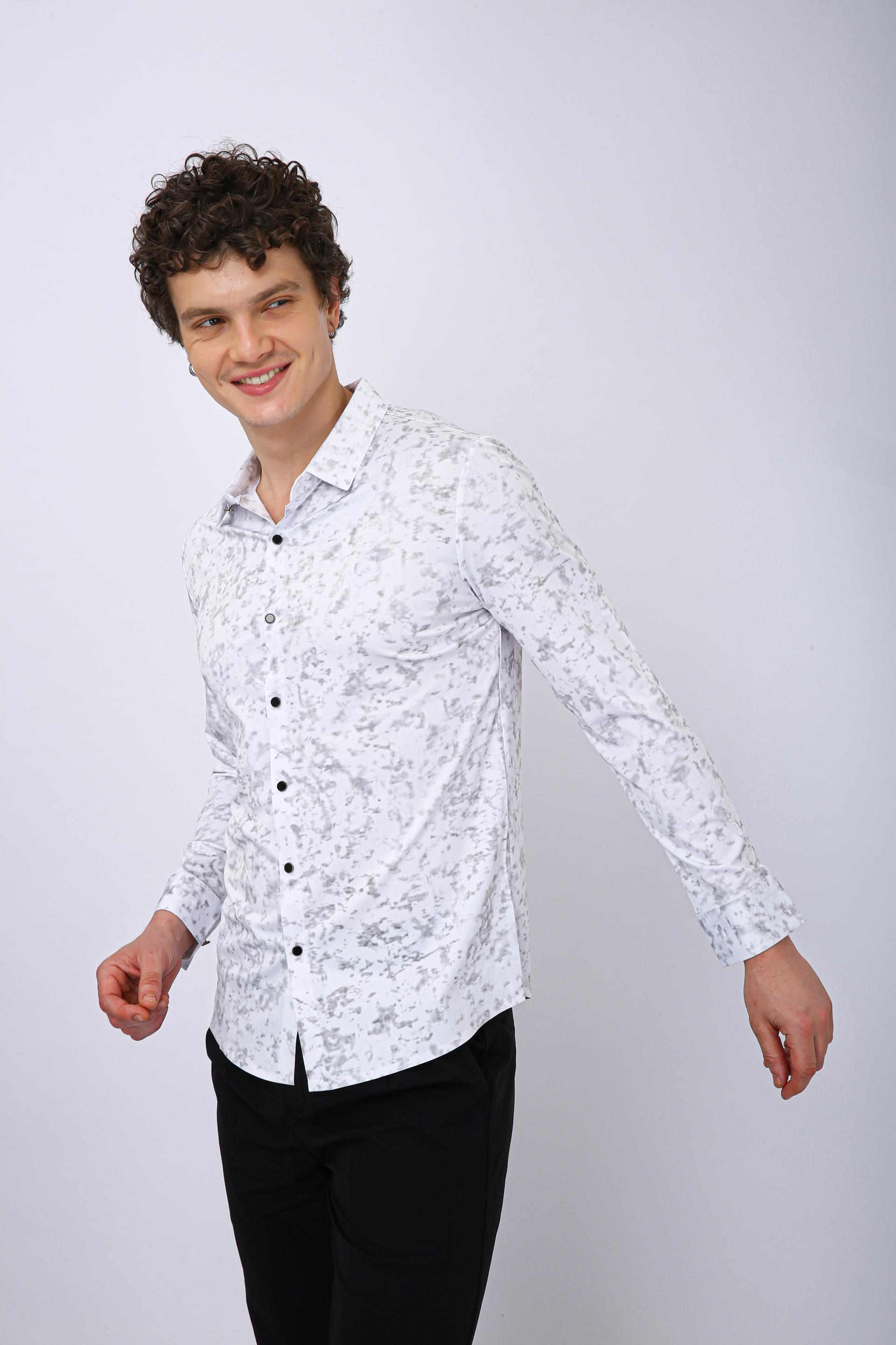 Premium Printed Casual Shirt - White