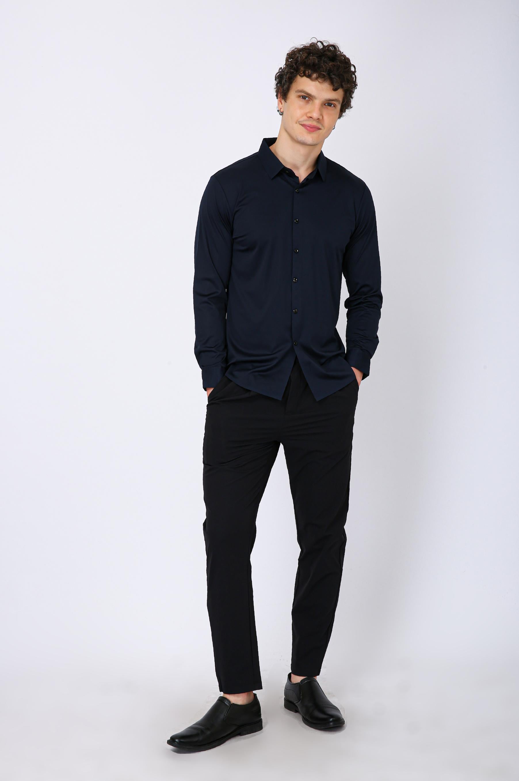 Premium Solid Formal Shirt  - Navy