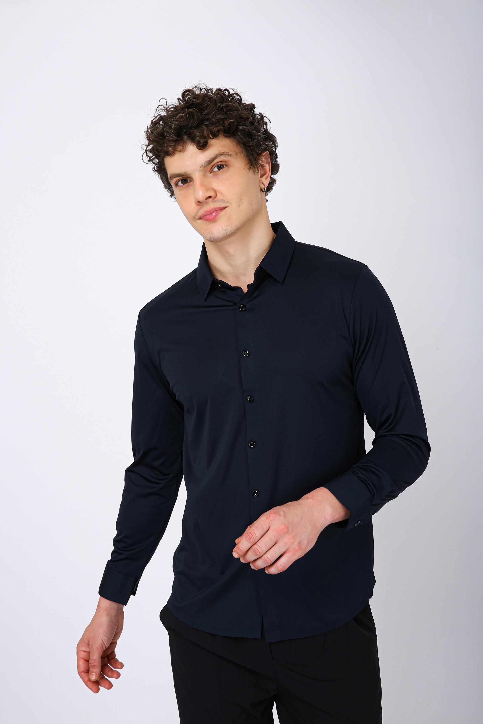 Premium Solid Formal Shirt  - Navy